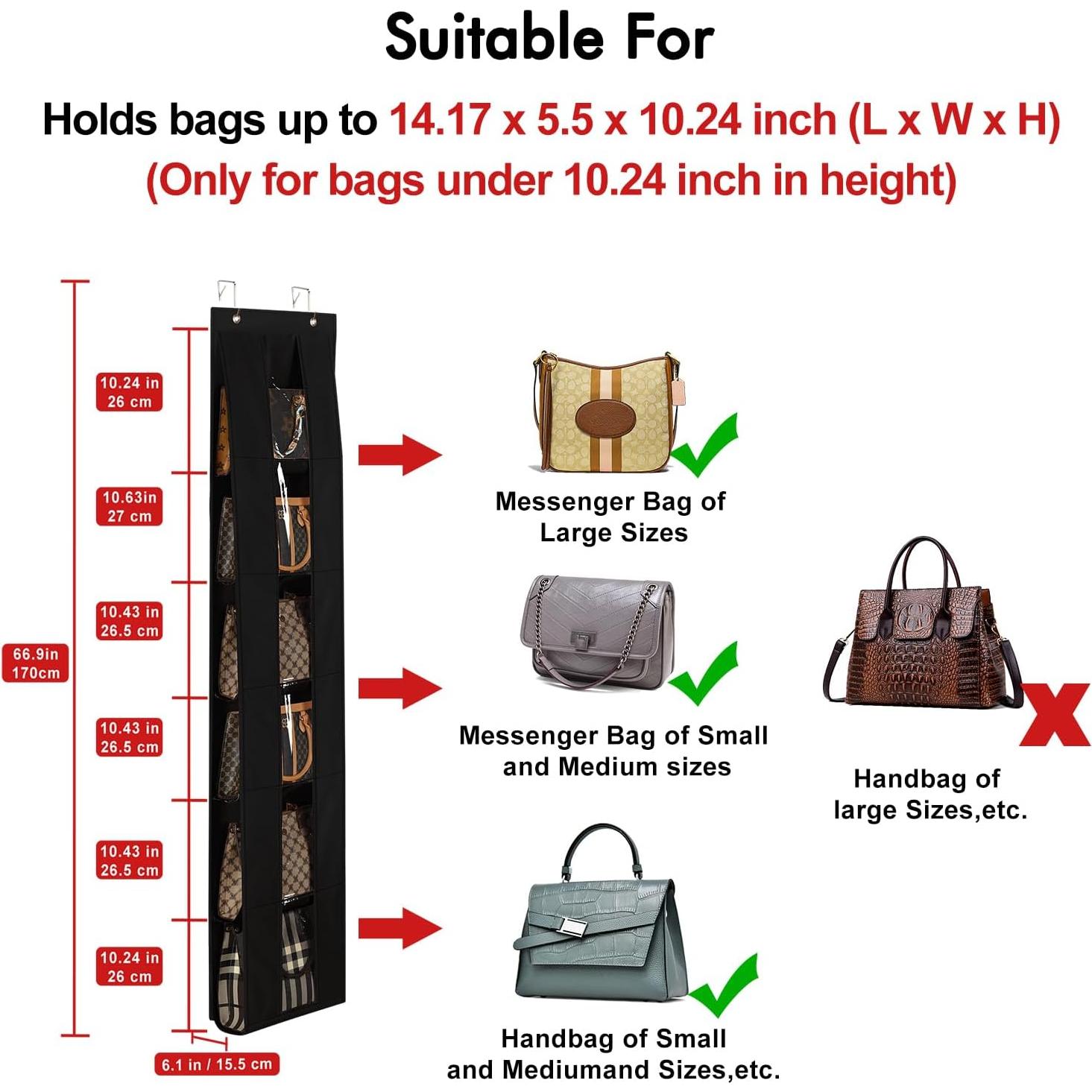 Organizador de Bolsos Sobre la Puerta Lirex, Negro, 169.5x32 cm