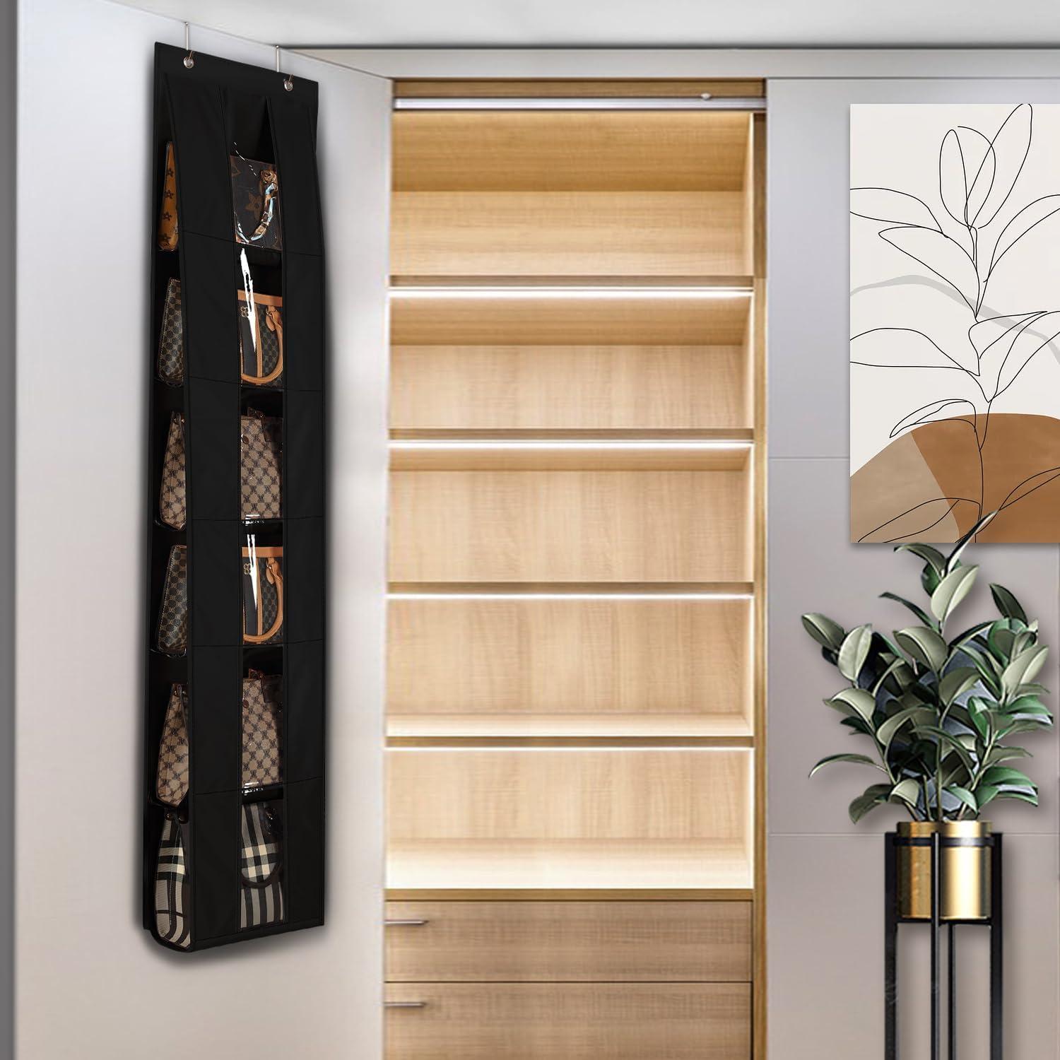 Organizador de Bolsos Sobre la Puerta Lirex, Negro, 169.5x32 cm