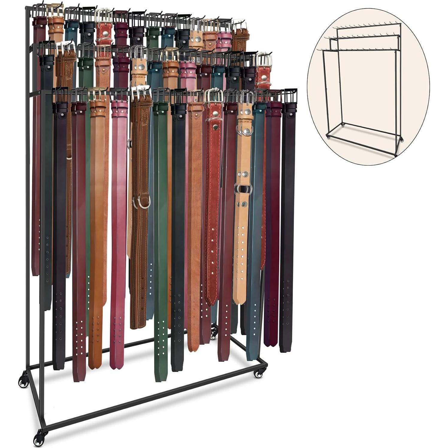 Organizador de Cinturones MikaYYeaga 3 Niveles 42 Ganchos Negro