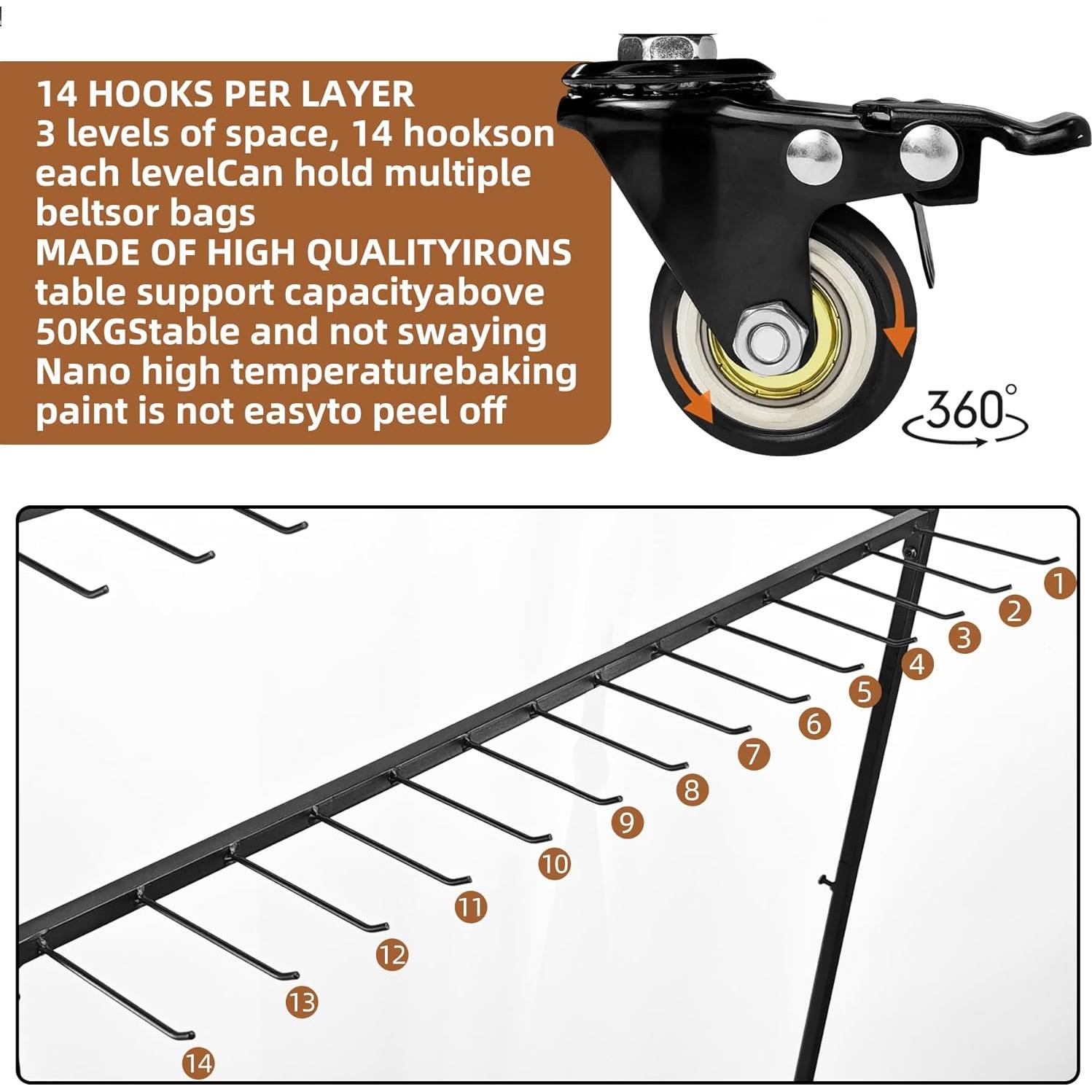 Organizador de Cinturones MikaYYeaga 3 Niveles 42 Ganchos Negro