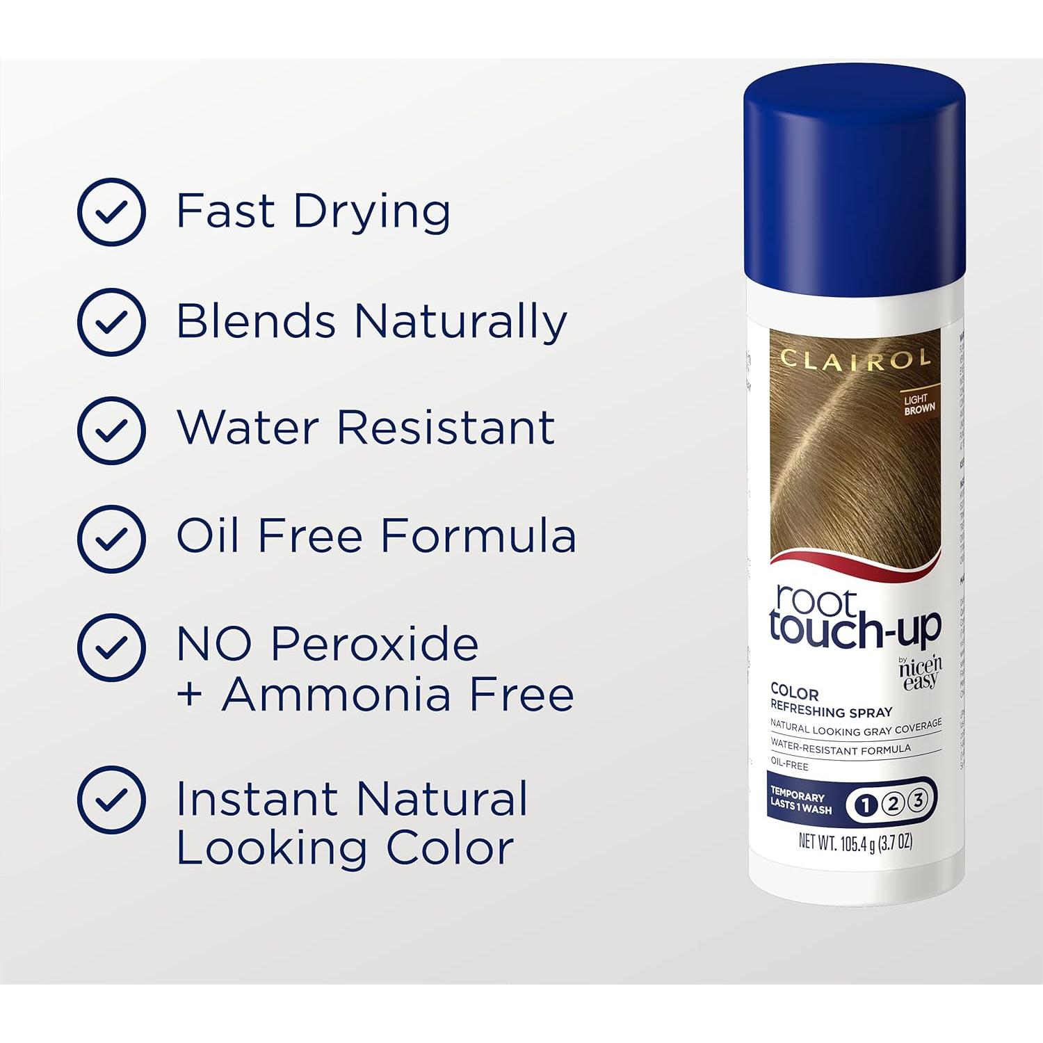 Spray Temporal Clairol Raíz Toque Rápido Marrón Claro 163g