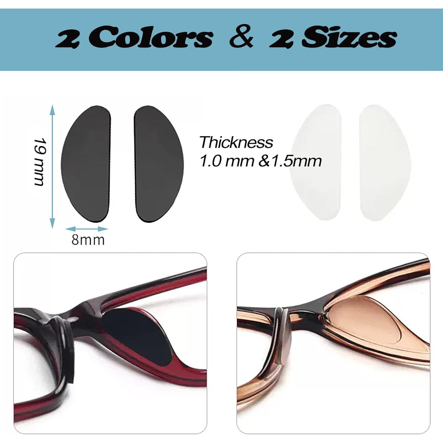 20 Pares Almohadillas de Silicona para Nariz de Gafas LVVFIT