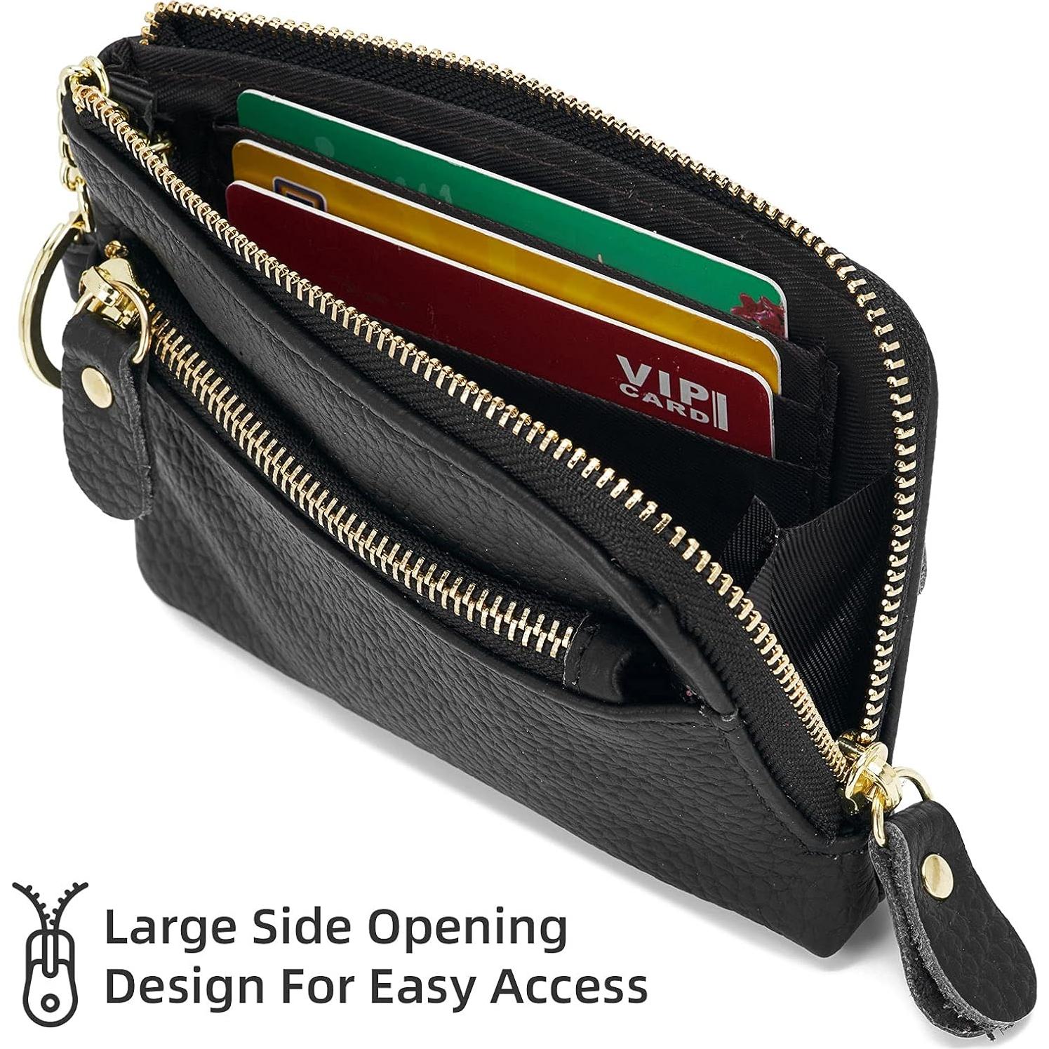 Billetera de Monedas de Cuero ZOOEASS para Mujeres - Negro