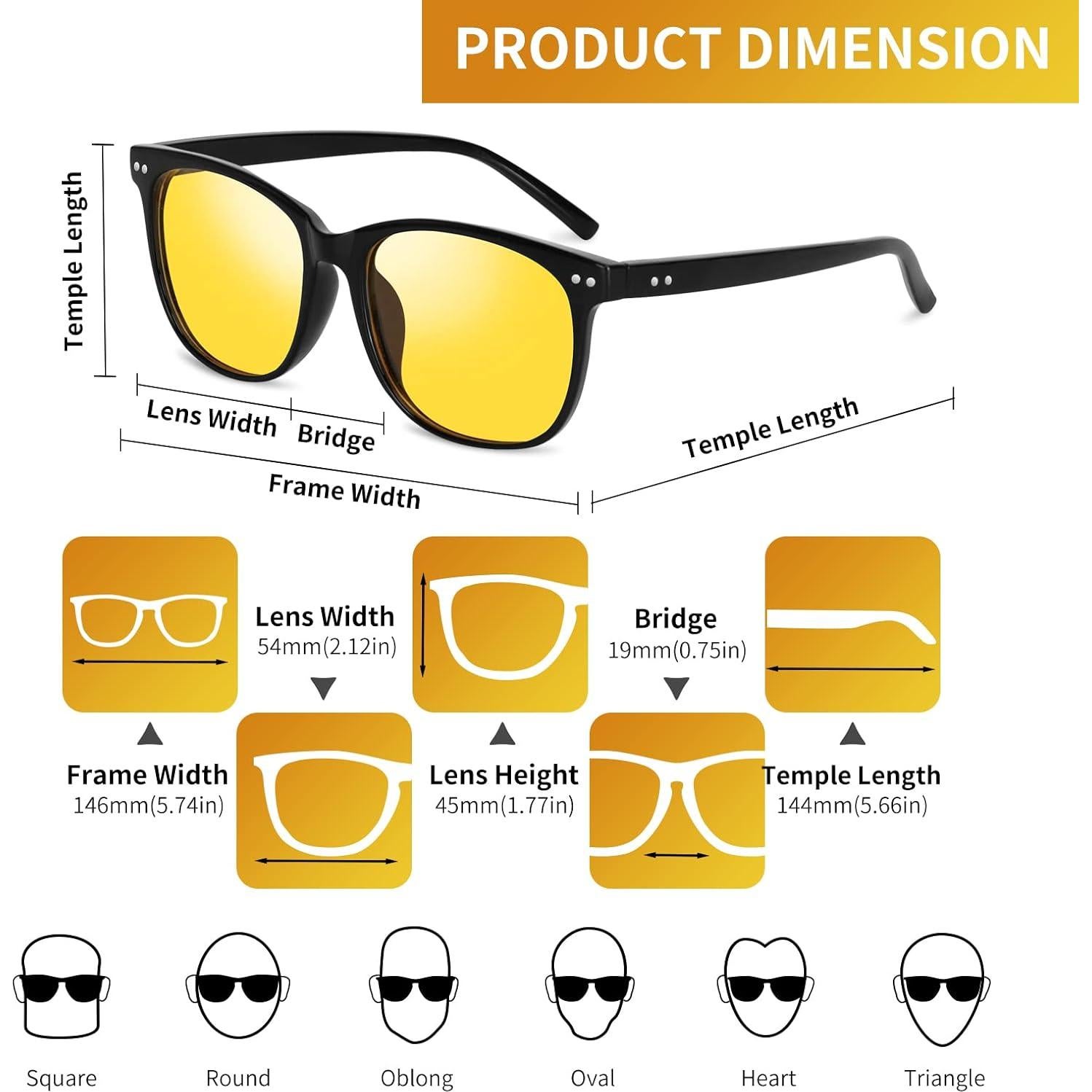 Gafas de Conducción Nocturna Polarizadas Kelinln Tinte Amarillo