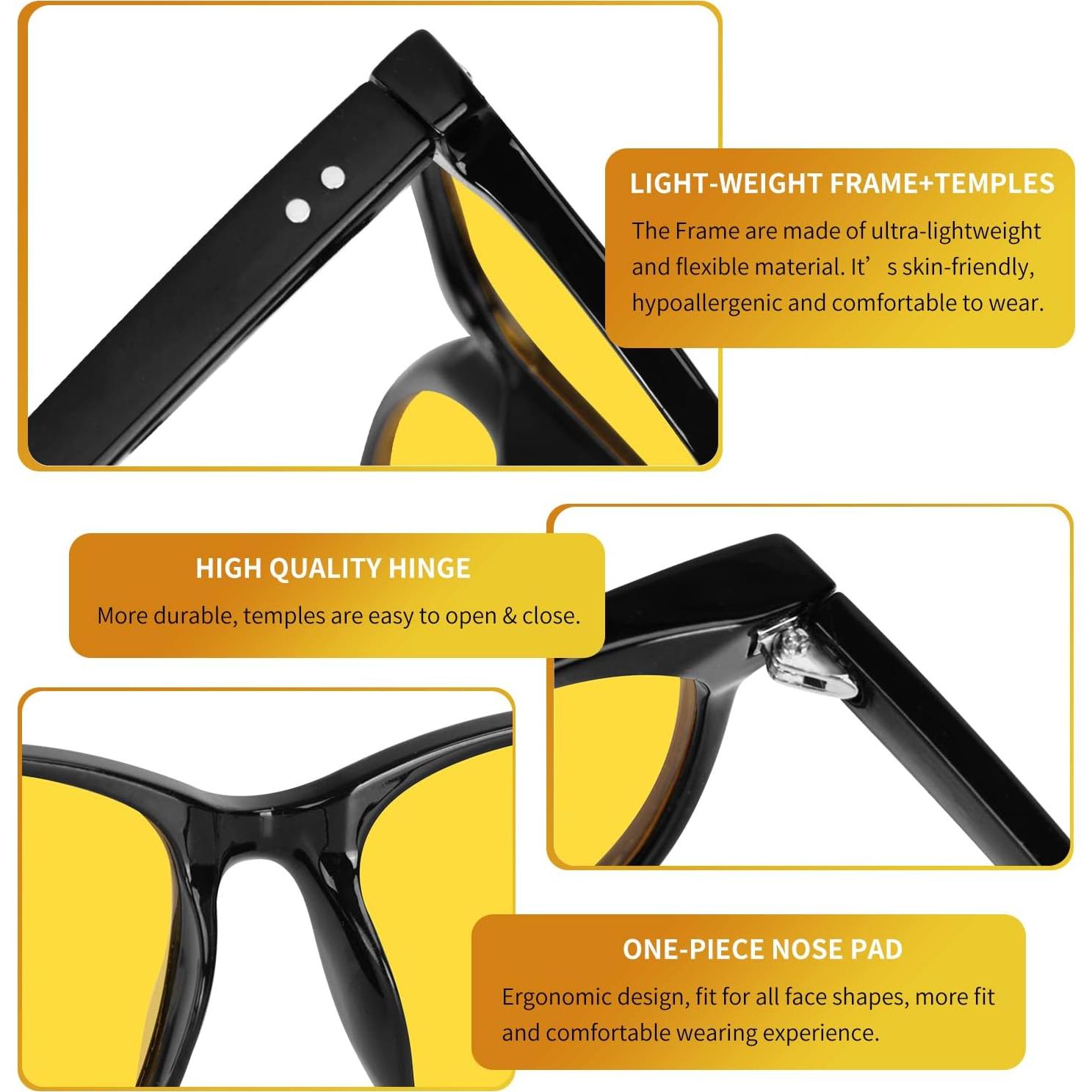 Gafas de Conducción Nocturna Polarizadas Kelinln Tinte Amarillo