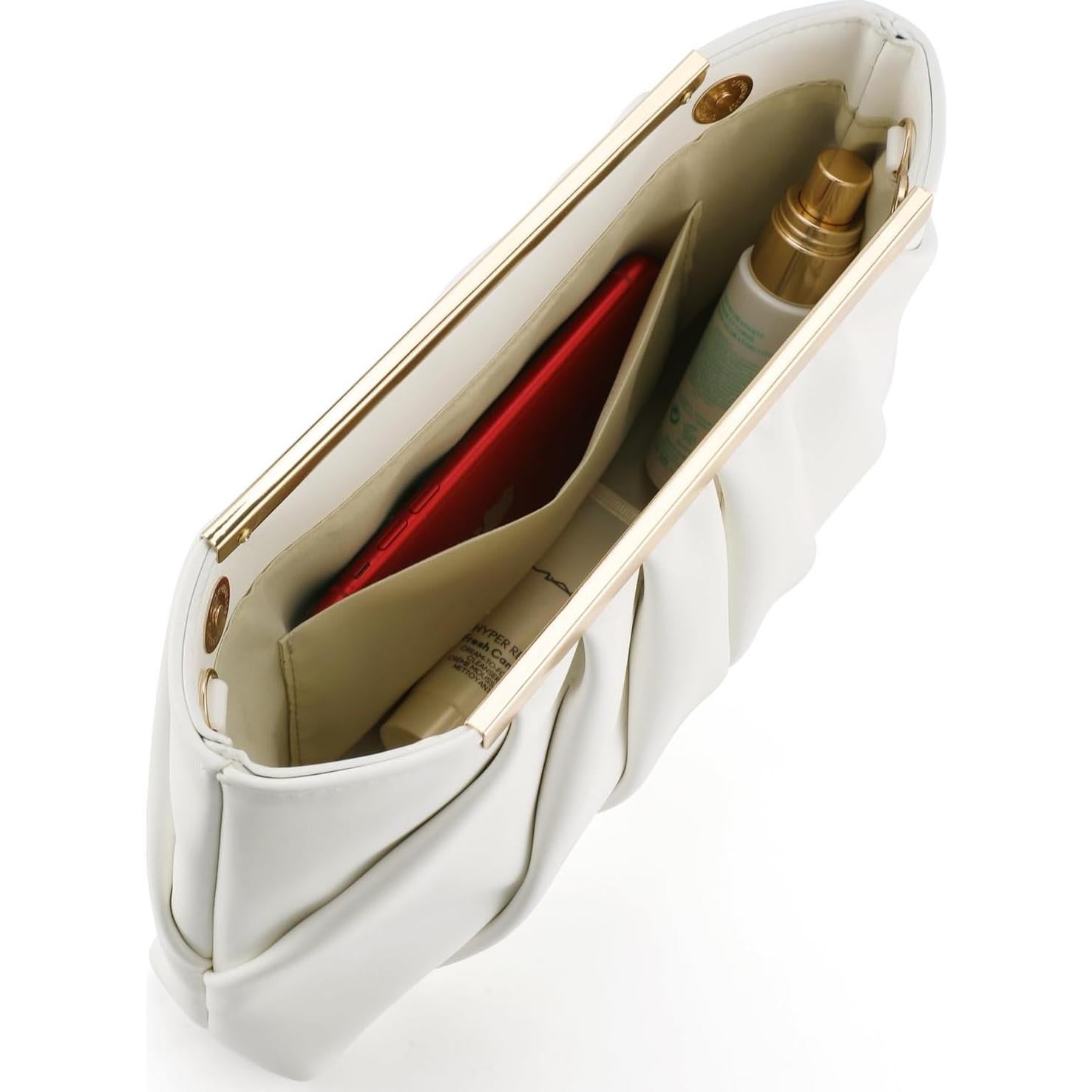 Bolso Clutch Elegante de Cuero PU para Mujeres - Beige