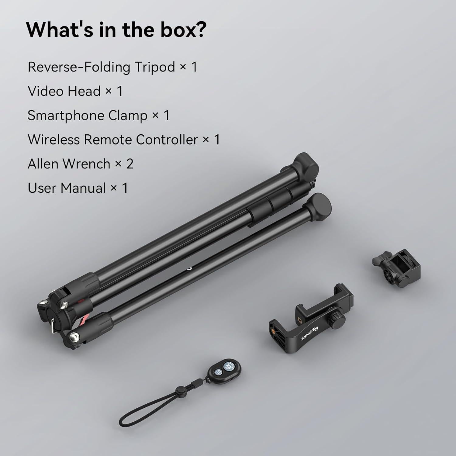 Trípode SmallRig PT-30 170 cm con Control Remoto y Luz