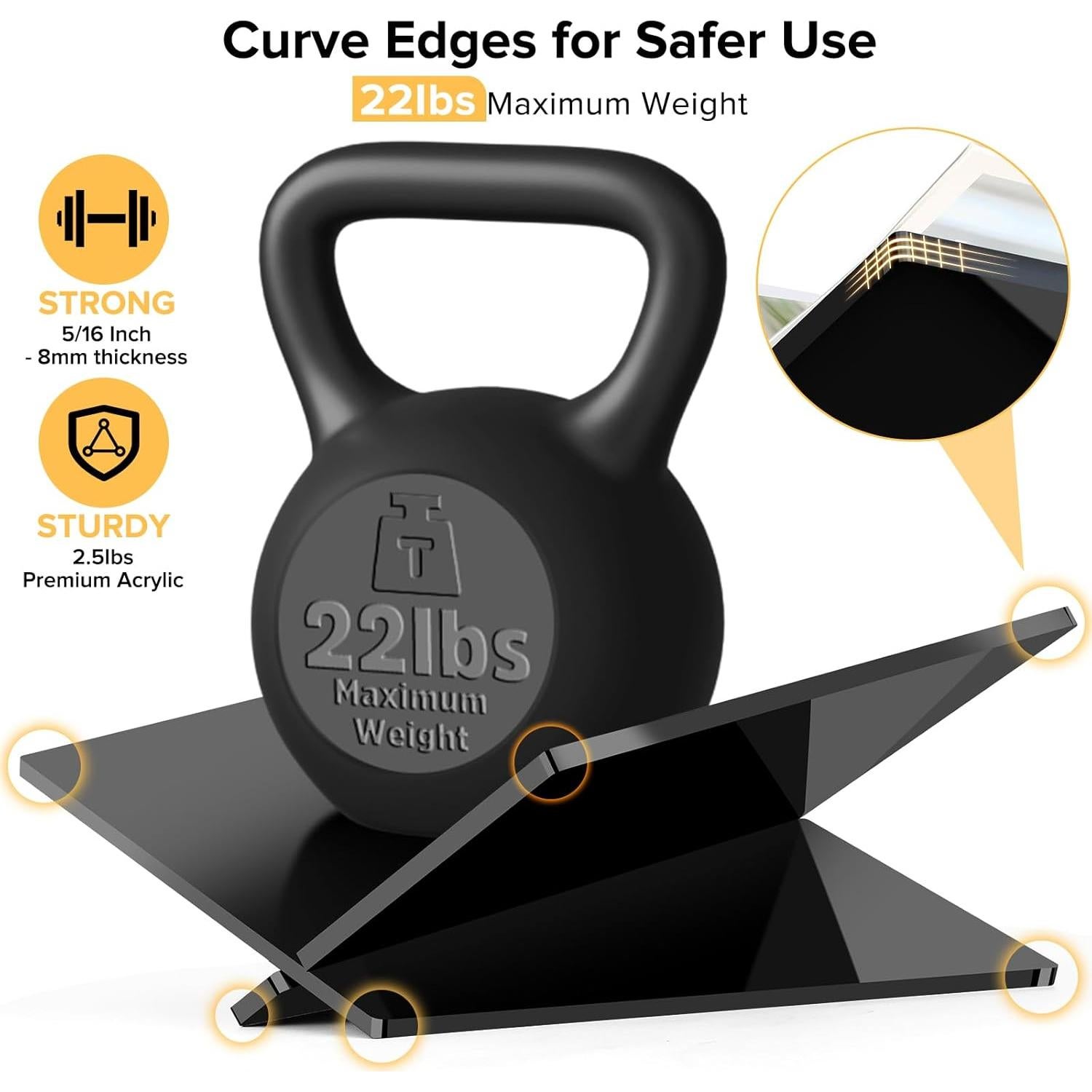 Soporte de Libros Acrílico UikJOY Grande Negro 32x24x14.5cm