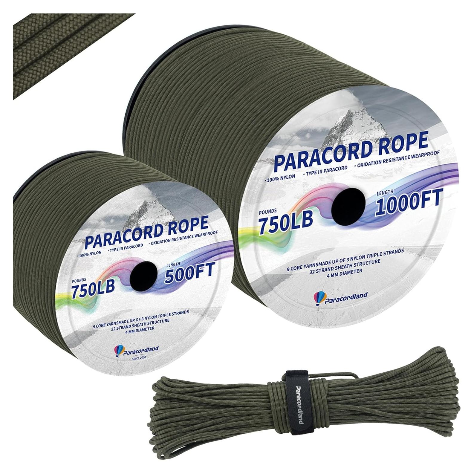 Cuerda Paracord 750LB Paracordland 30.48m Verde Militar