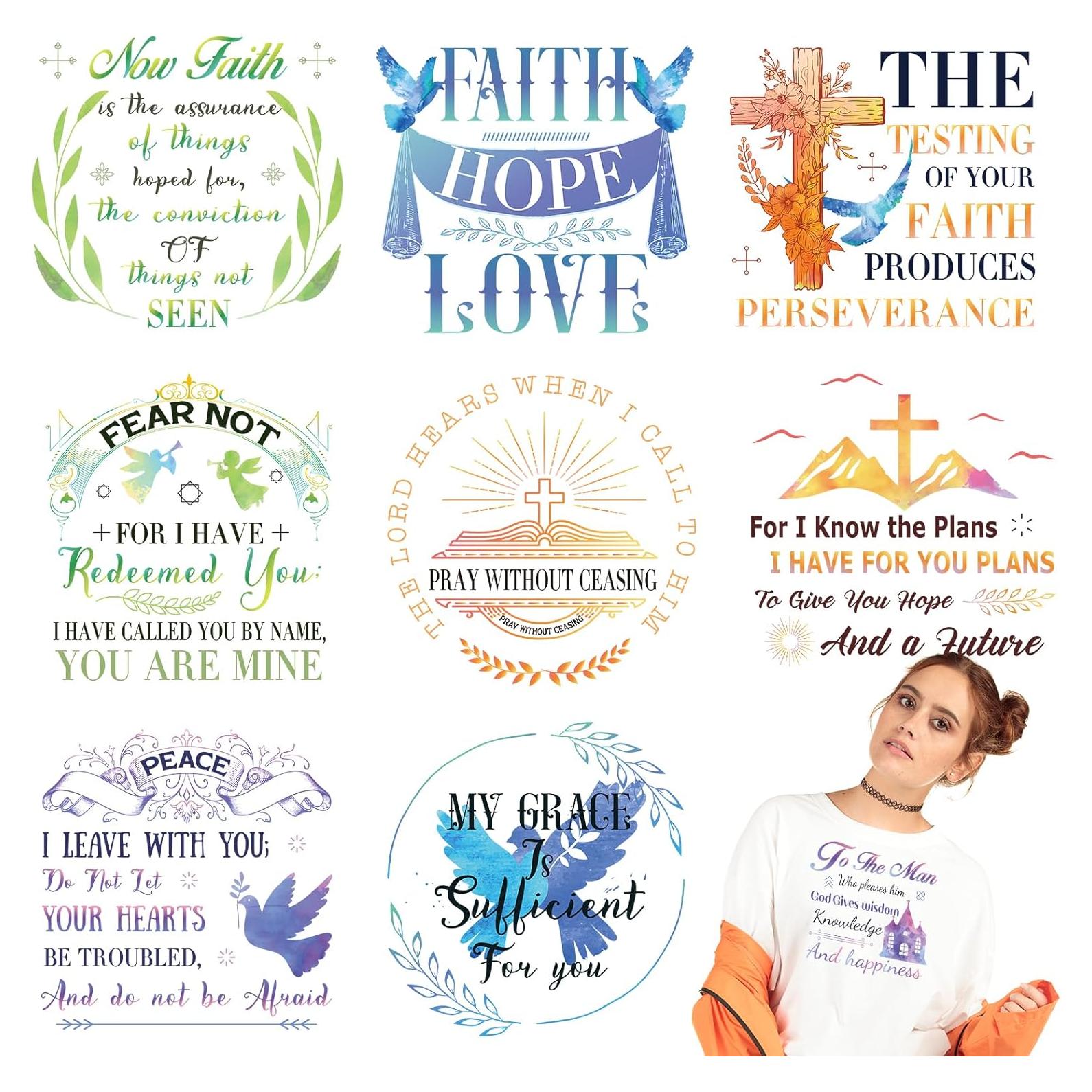 Transferencias de Hierro Cristianas Faluegg - 9 Piezas Bíblicas