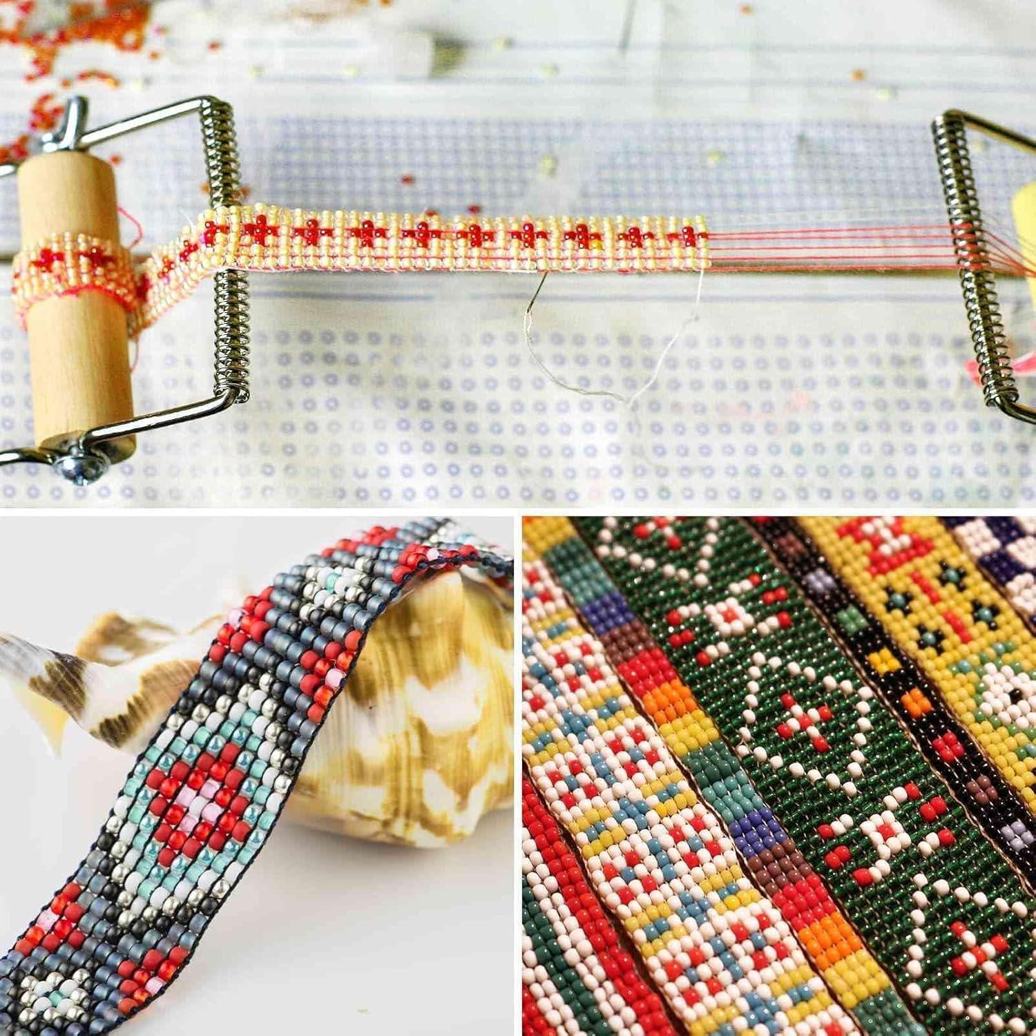 Telar de Cuentas Ajustable Acero Inoxidable 29.5x6.8cm DIY