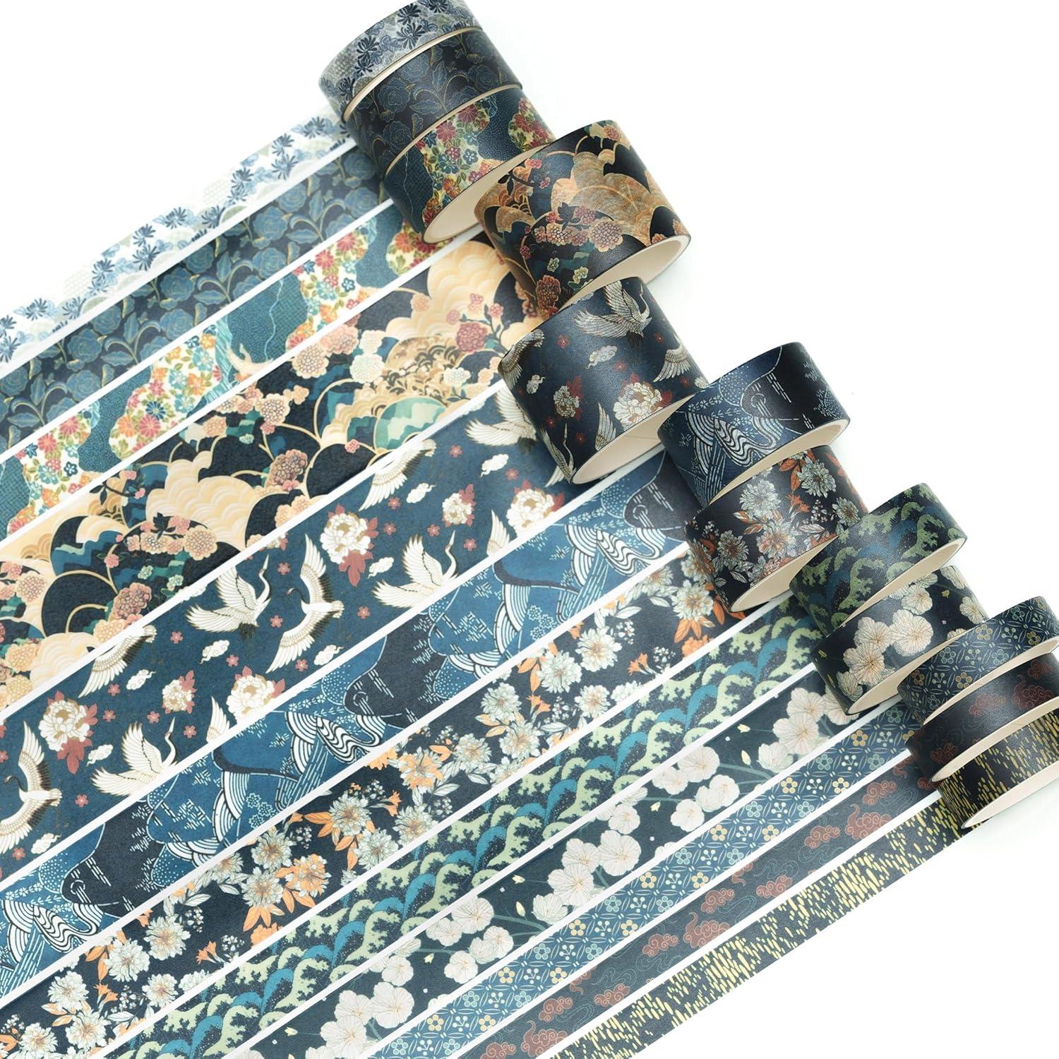 Juego de 12 Rollos de Cinta Washi Songdao Tranquilidad Azure