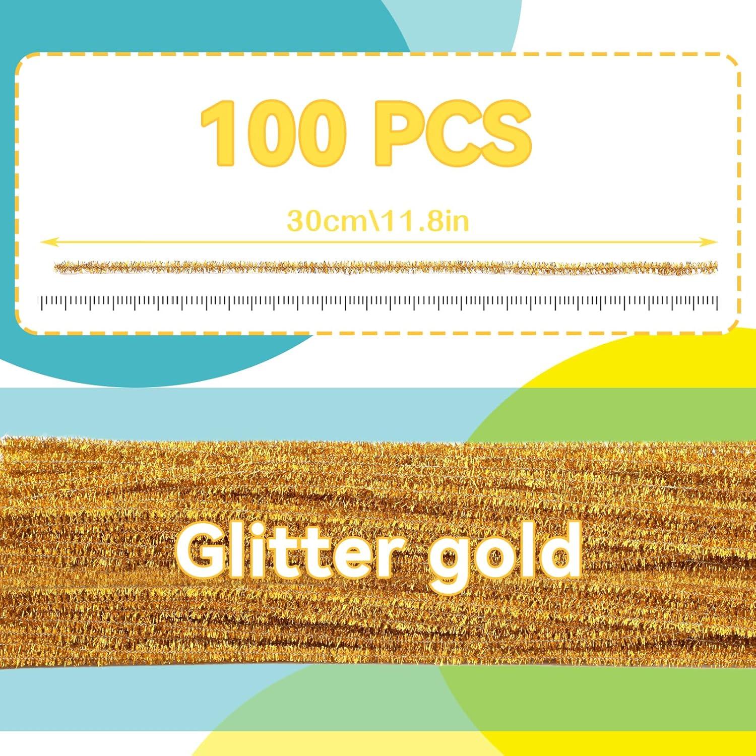 100 Limpiapipas Dorado Brillante Zlulary para Manualidades DIY