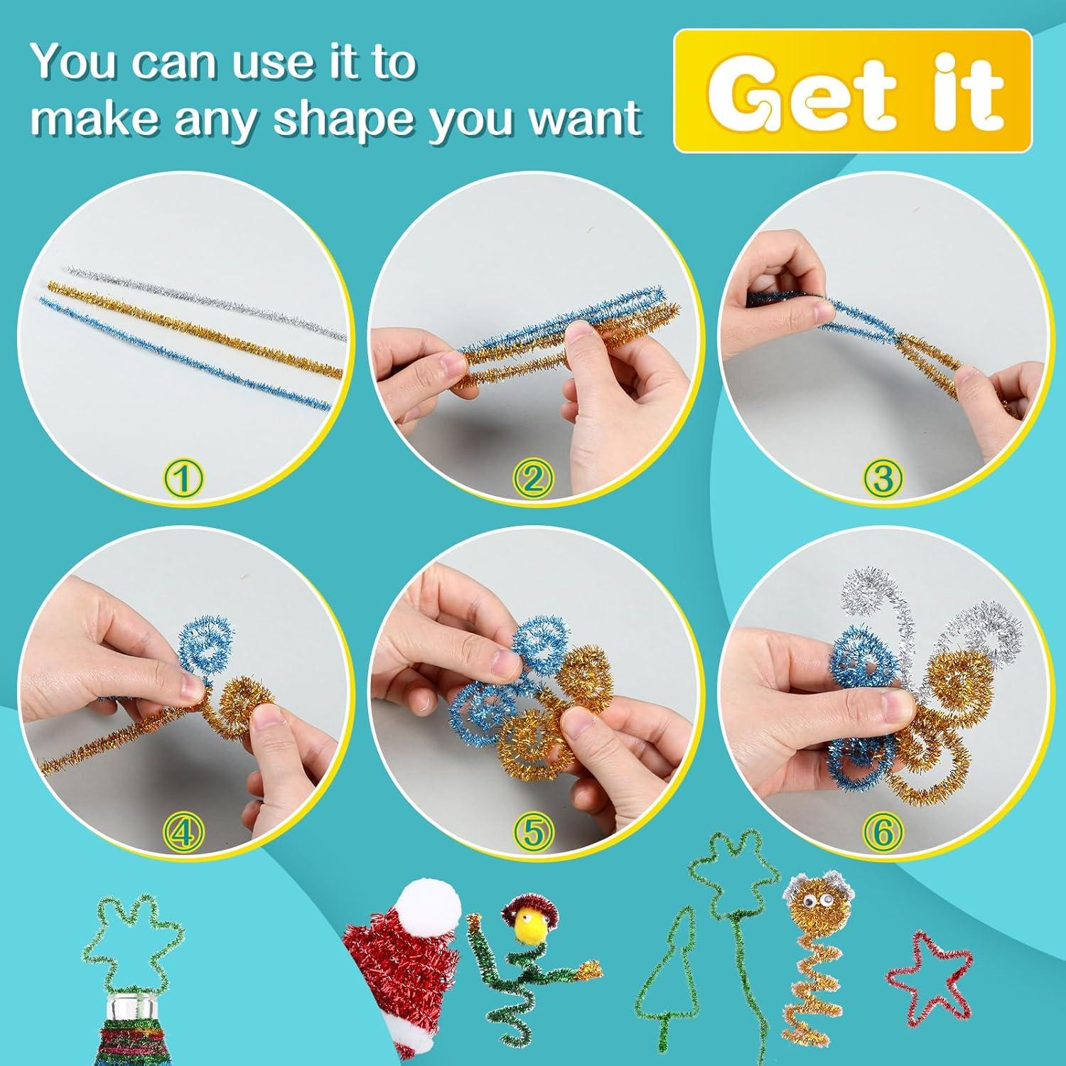 100 Limpiapipas Dorado Brillante Zlulary para Manualidades DIY