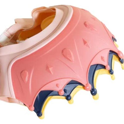 Gorro de Baño Ajustable ICHIcommerce para Bebé - Corona Azul/Rosa