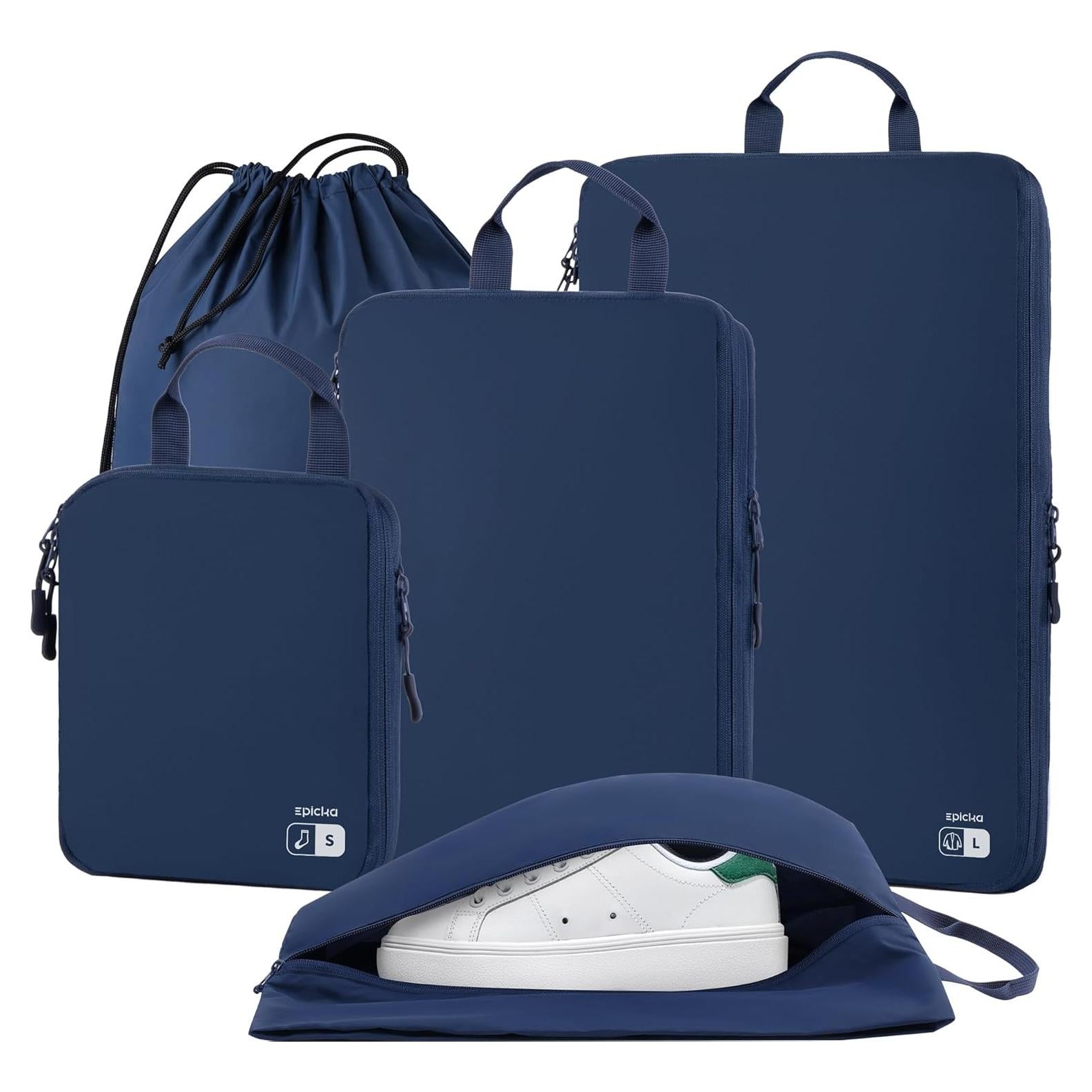 Set de 5 Cubos de Compresión EPICKA - Organizador de Viaje Resistente al Agua