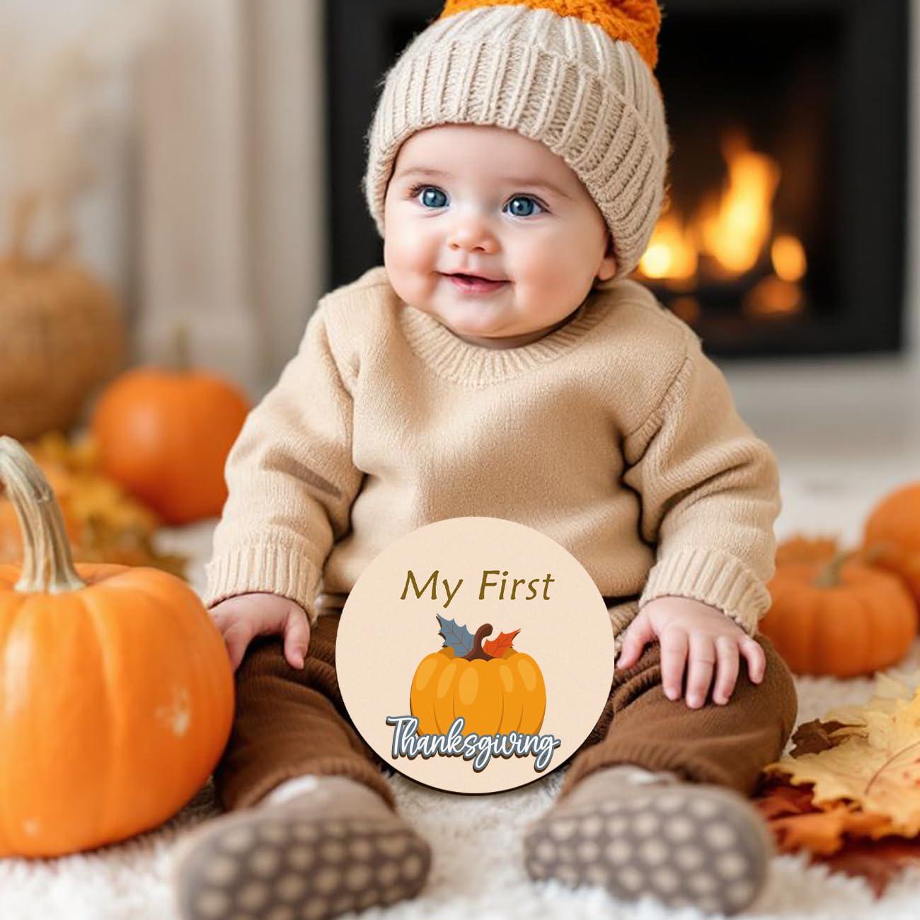 Discos Mensuales de Hitos para Bebés - Madera Azul