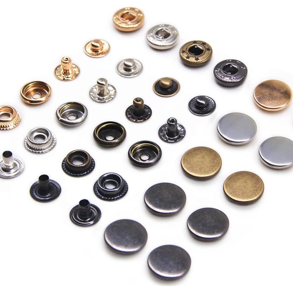 Juego de 120 Botones de Presión SEMINI 10/12.5/15mm Metal