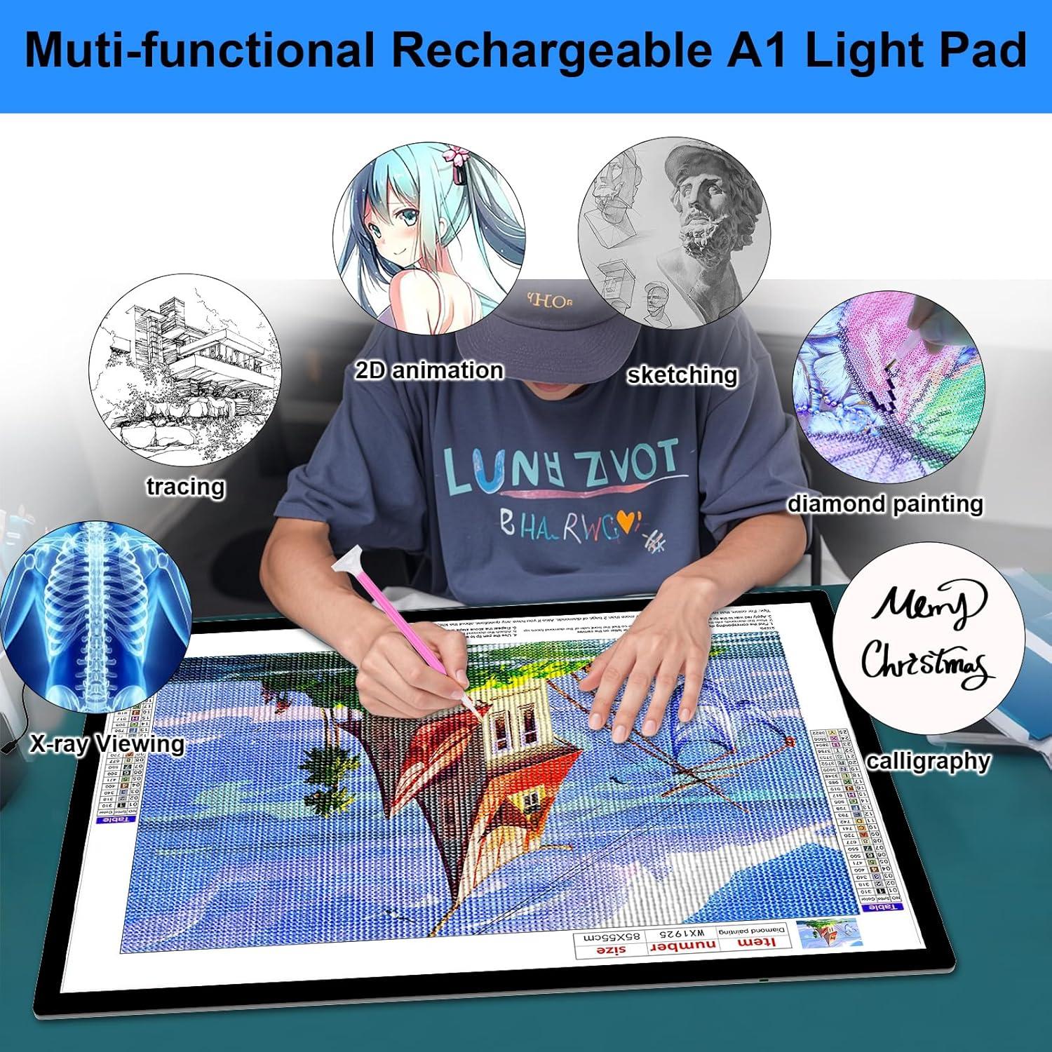 Caja de Luz LED Recargable KOBAIBAN A1 90x60 cm para Dibujo