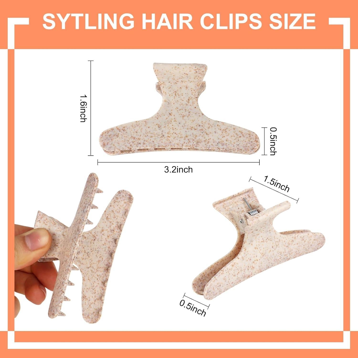 Pinzas de Mariposa Beige Ondder - 12 Piezas para Estilizar Cabello