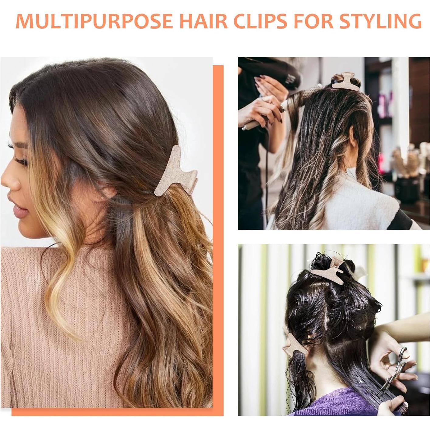 Pinzas de Mariposa Beige Ondder - 12 Piezas para Estilizar Cabello