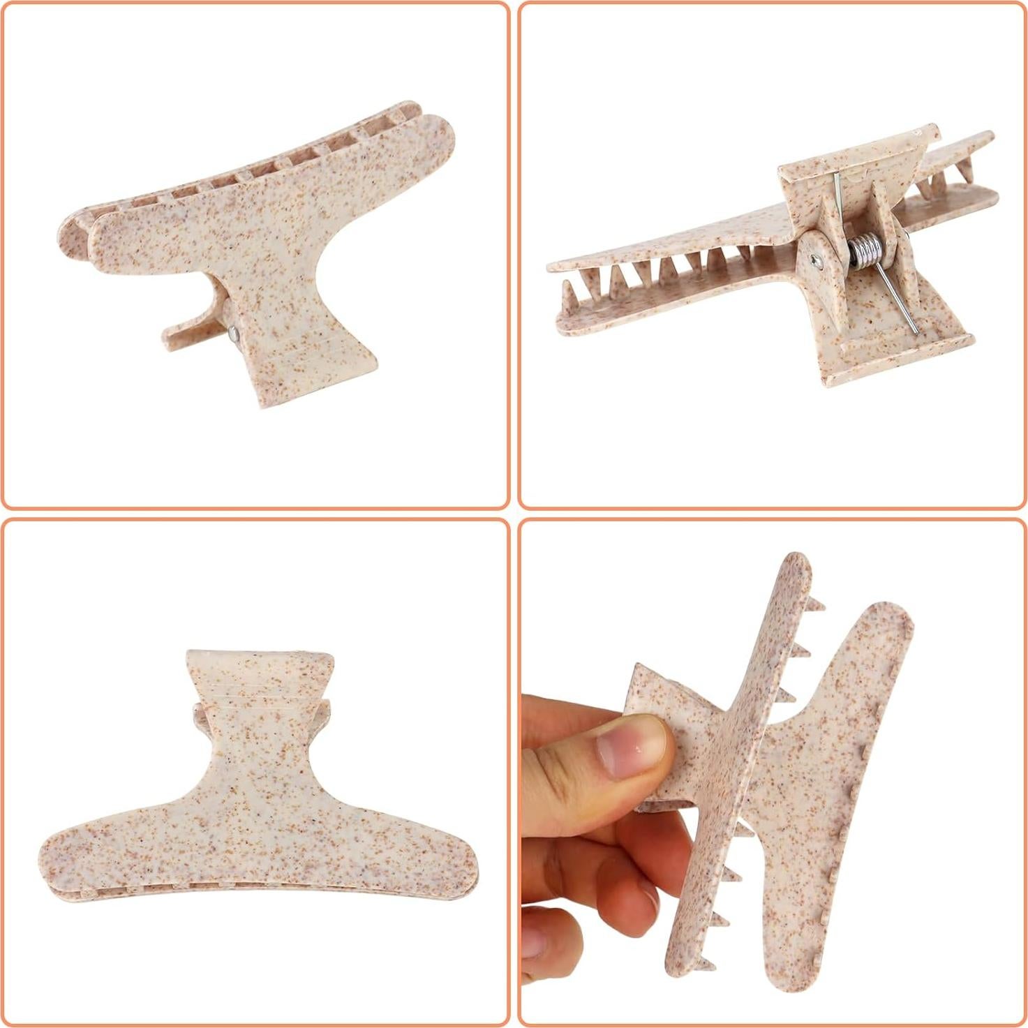 Pinzas de Mariposa Beige Ondder - 12 Piezas para Estilizar Cabello