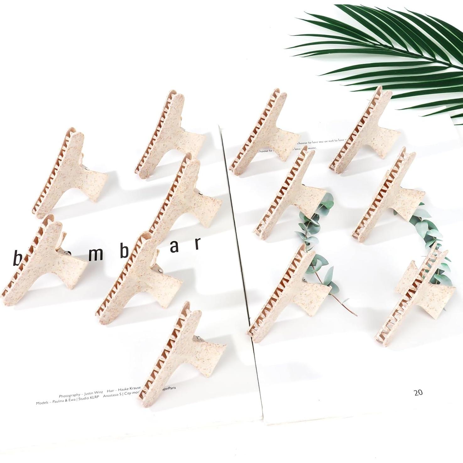 Pinzas de Mariposa Beige Ondder - 12 Piezas para Estilizar Cabello