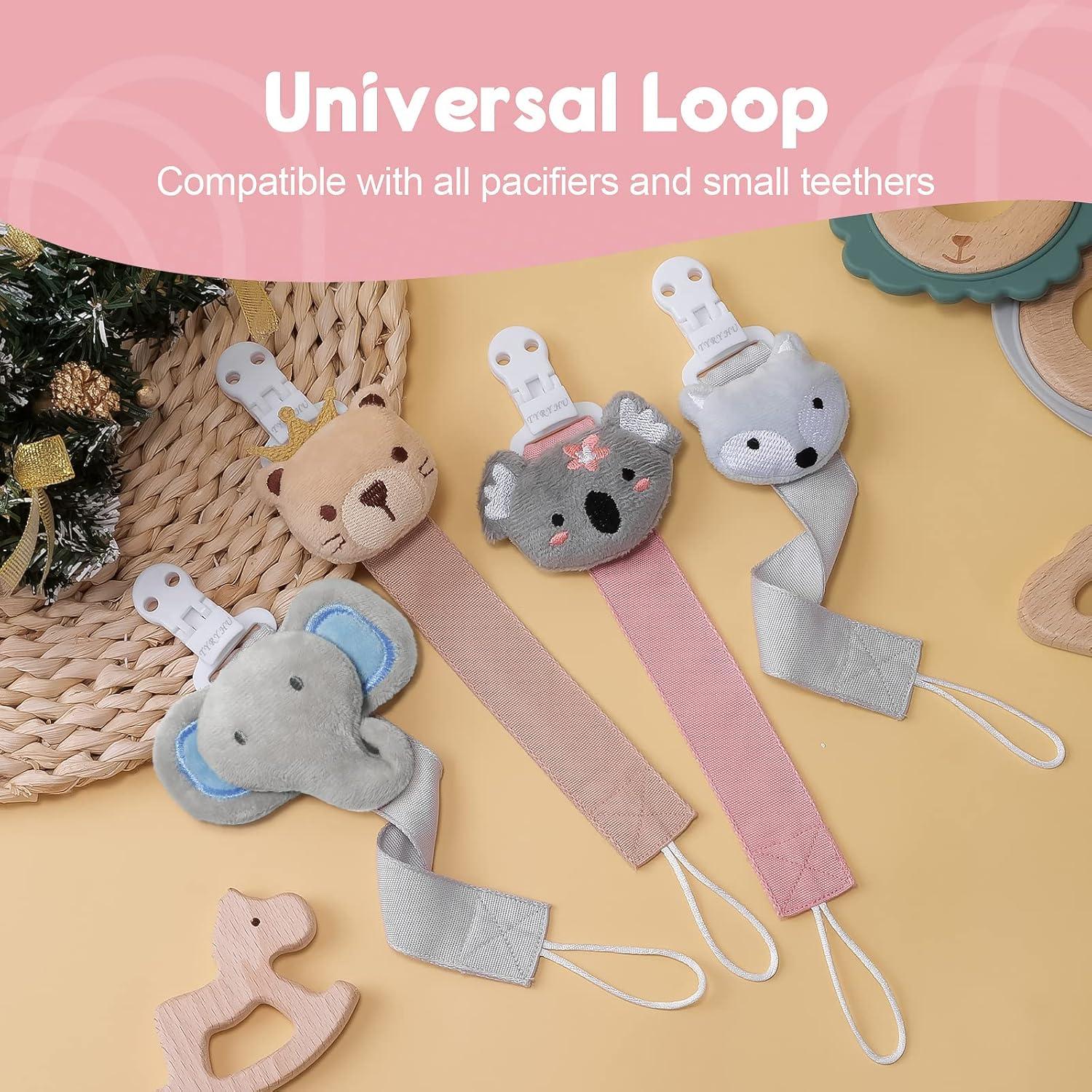 Clip de Chupete TYRY.HU para Niñas - 2 Paquetes Koala y Zorro