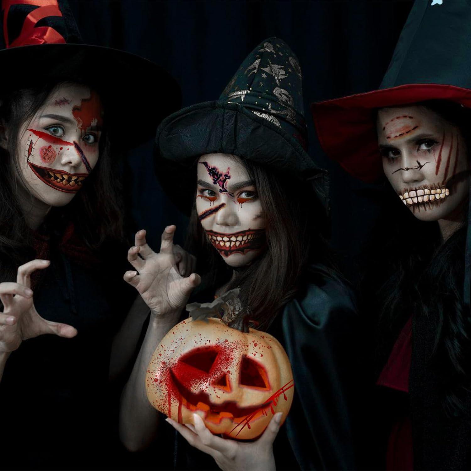 Tatuajes Temporales de Halloween WdrKo 26 PCS - Maquillaje de Broma