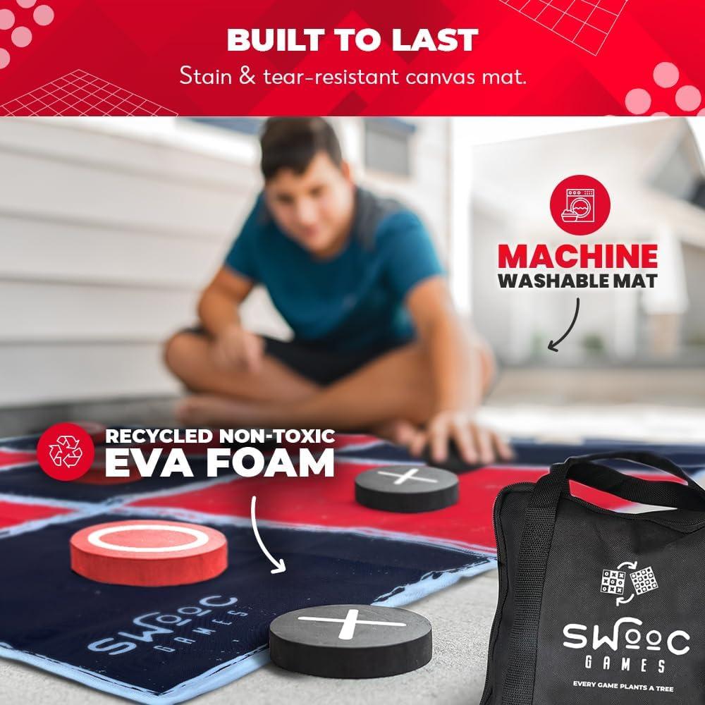 Juego de Damas Gigantes Swooc 2 en 1 con Alfombra 120x120cm