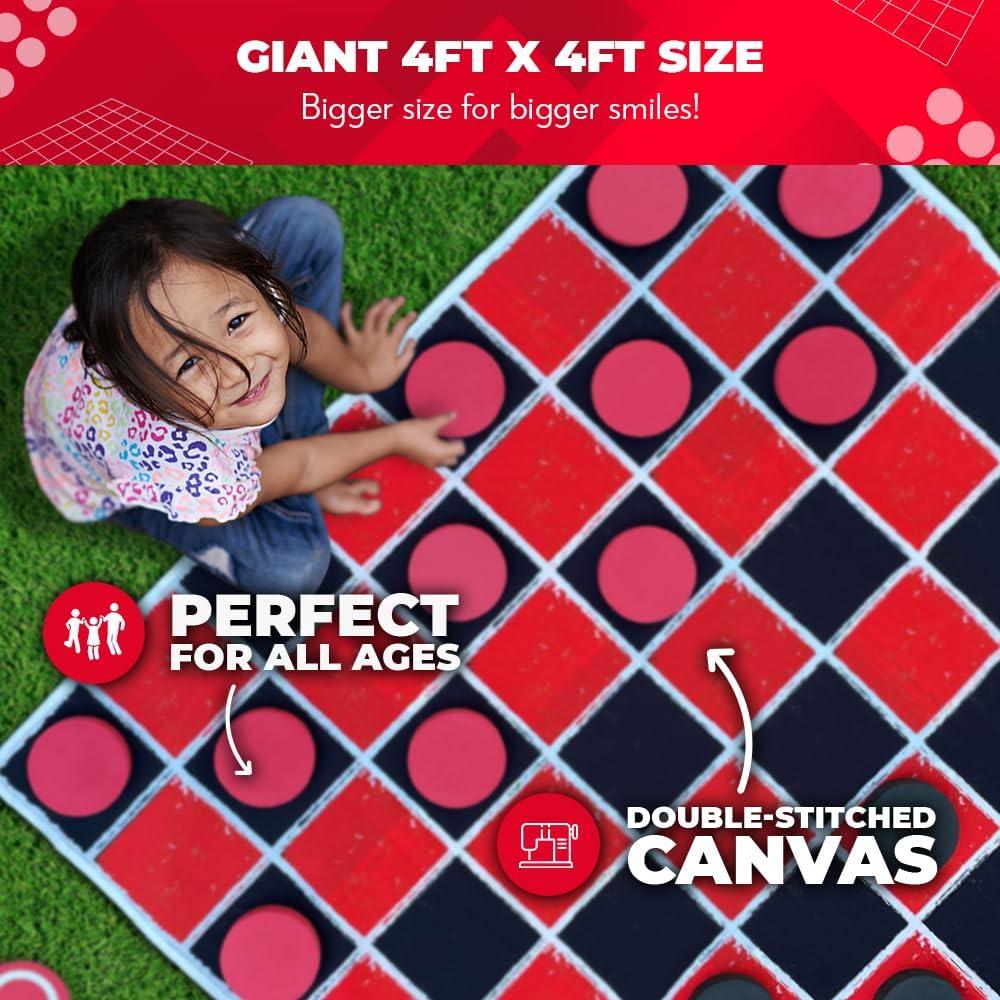 Juego de Damas Gigantes Swooc 2 en 1 con Alfombra 120x120cm