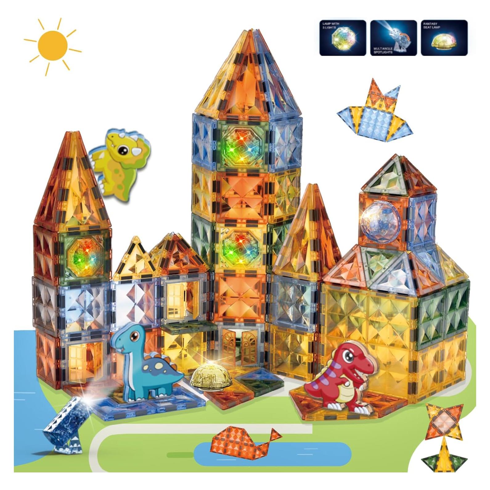 Bloques de Construcción Magnéticos Iluminados BINZKBB 110 Piezas