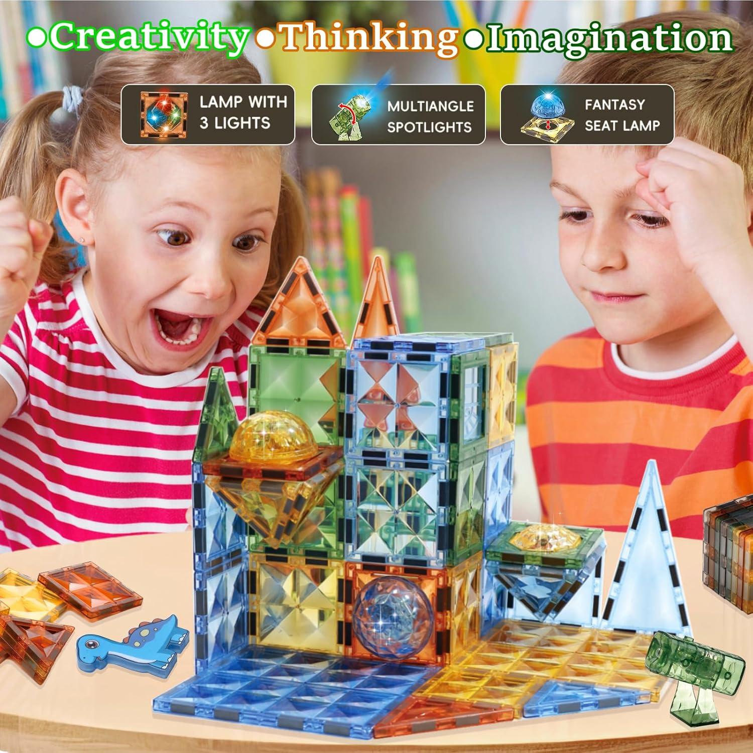 Bloques de Construcción Magnéticos Iluminados BINZKBB 110 Piezas