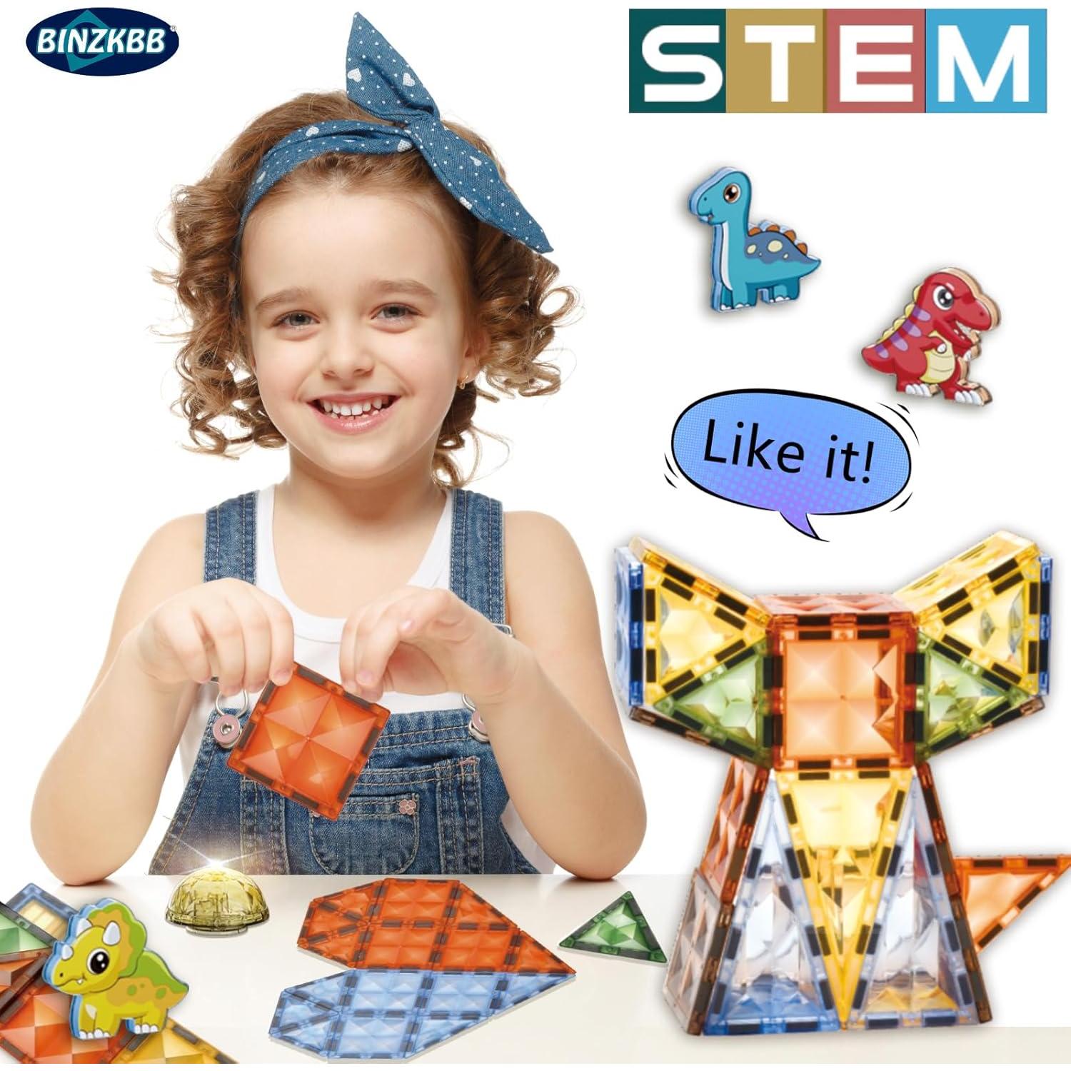 Bloques de Construcción Magnéticos Iluminados BINZKBB 110 Piezas