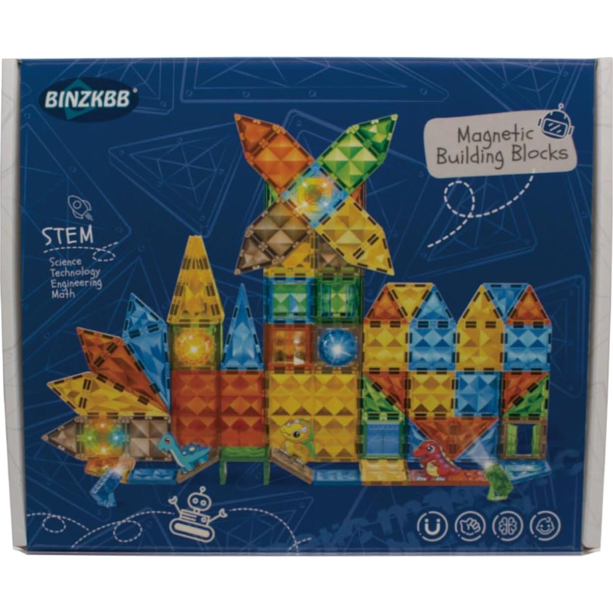 Bloques de Construcción Magnéticos Iluminados BINZKBB 110 Piezas