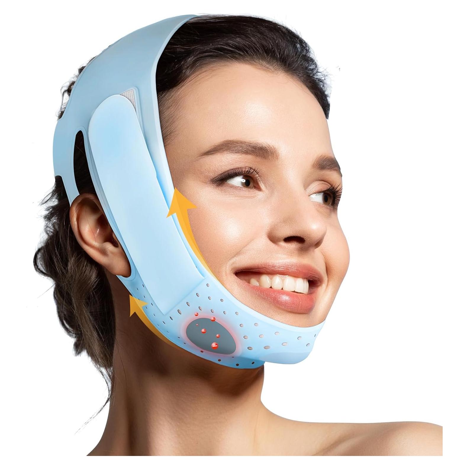 Mascarilla Chin Up JUSRON V-Line Silicona Suave 23-27 cm Azul