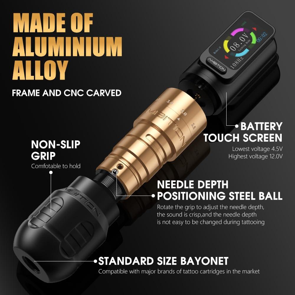 Máquina de Tatuaje Inalámbrica Ambition Seher 2400mAh 12V