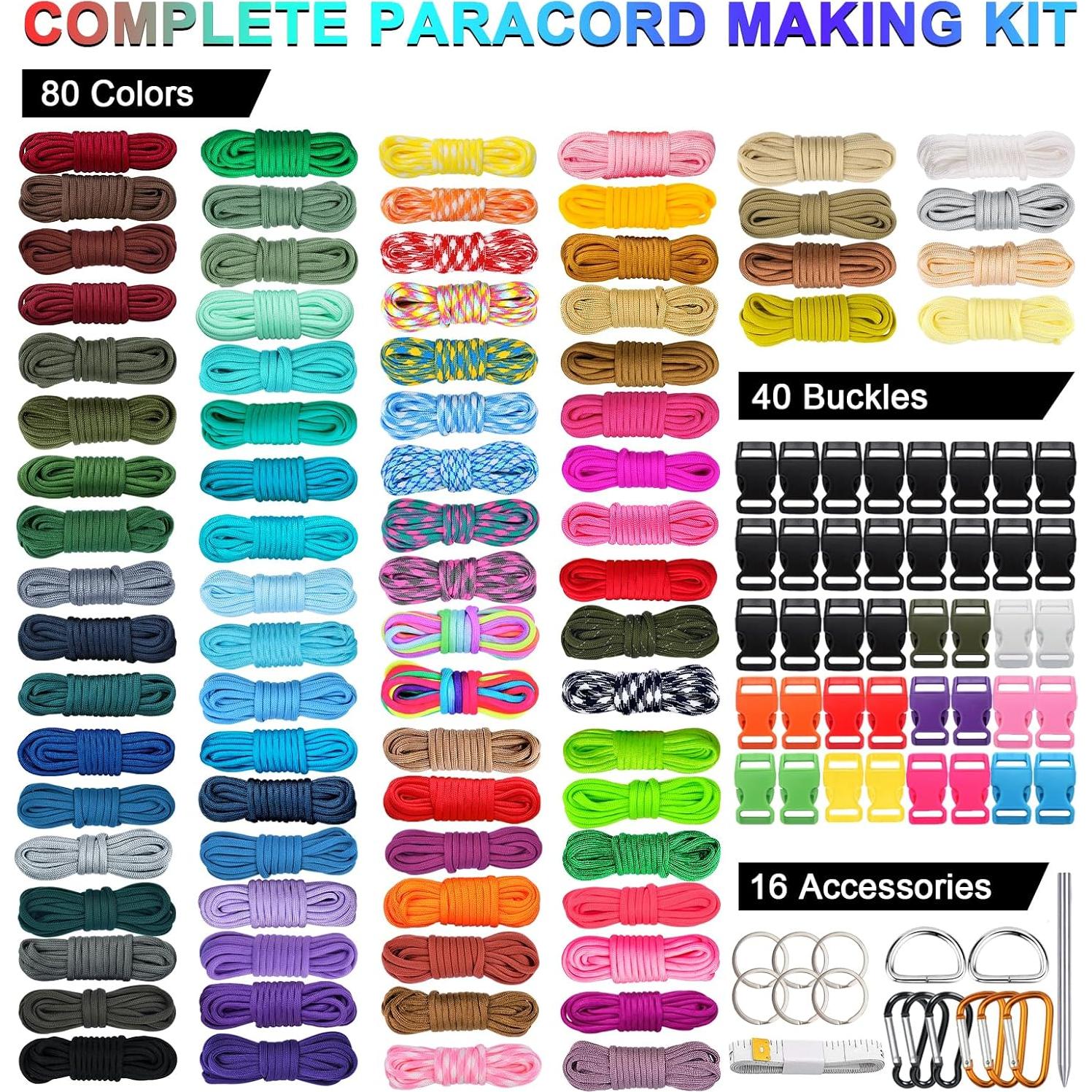 Kit de Paracord HOMBRES LOBO 80 Colores 550 - 135 Piezas