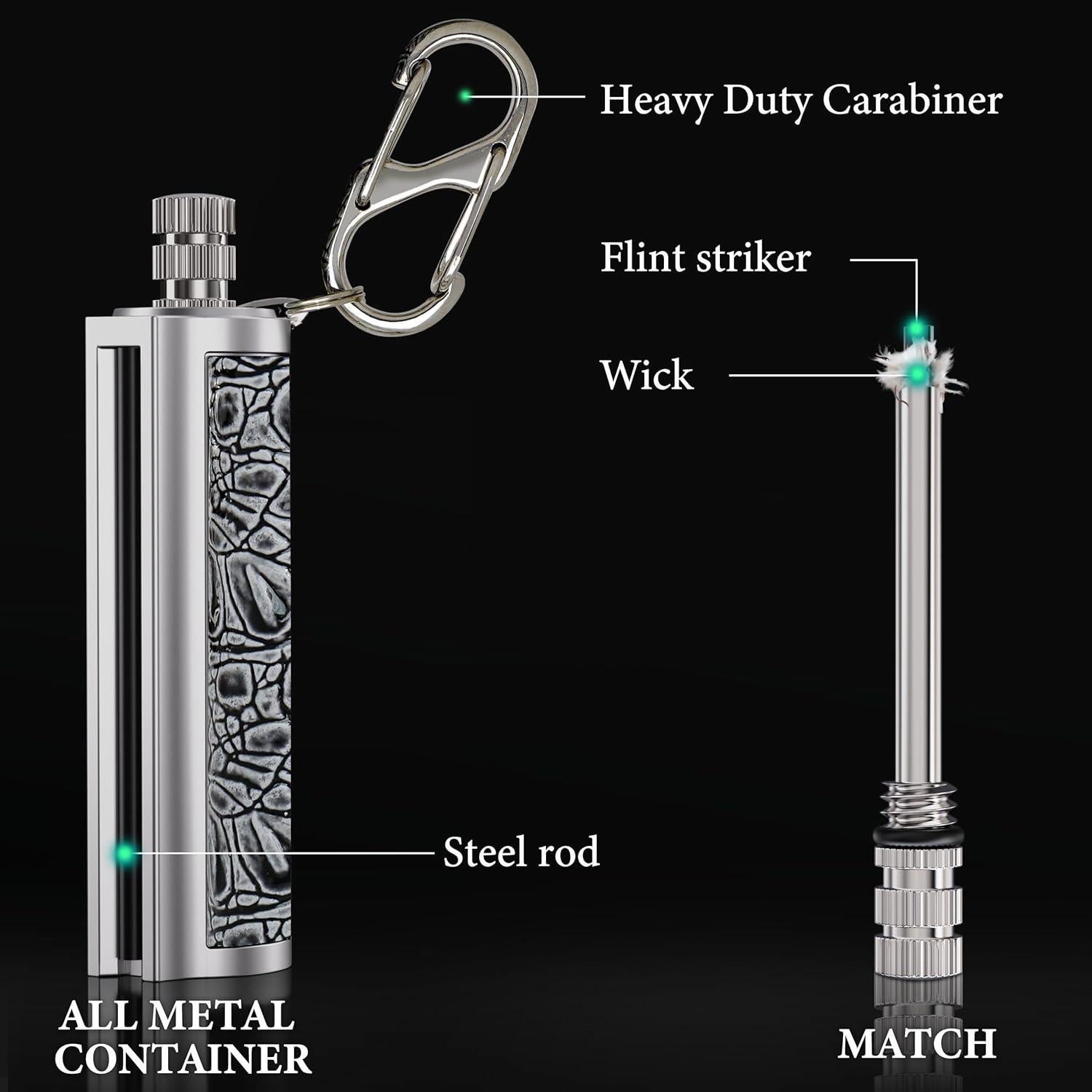 Encendedor Permanente Dreambay 2 Pack con Mosquetón EDC