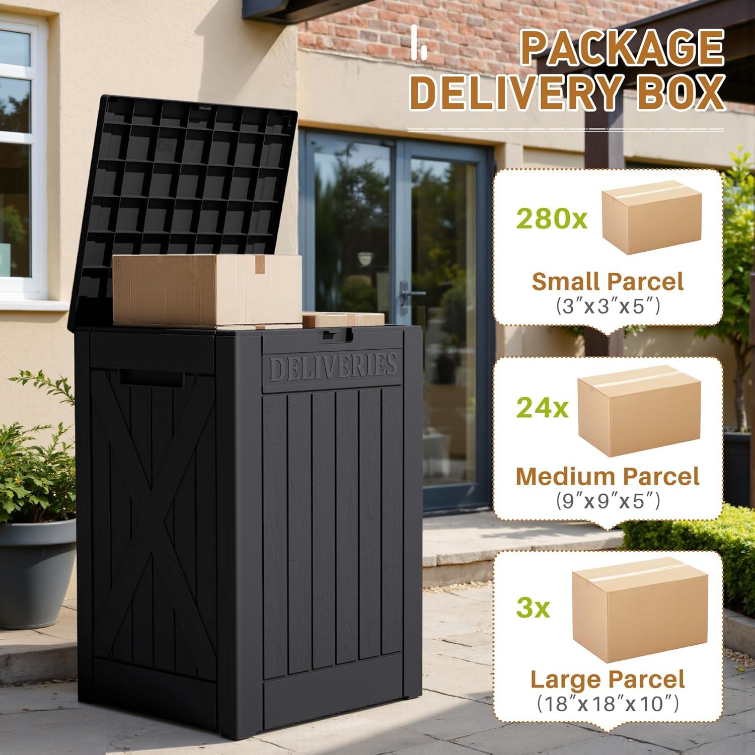 Caja de Entrega a Prueba de Agua Devoko 48 Galones Negra