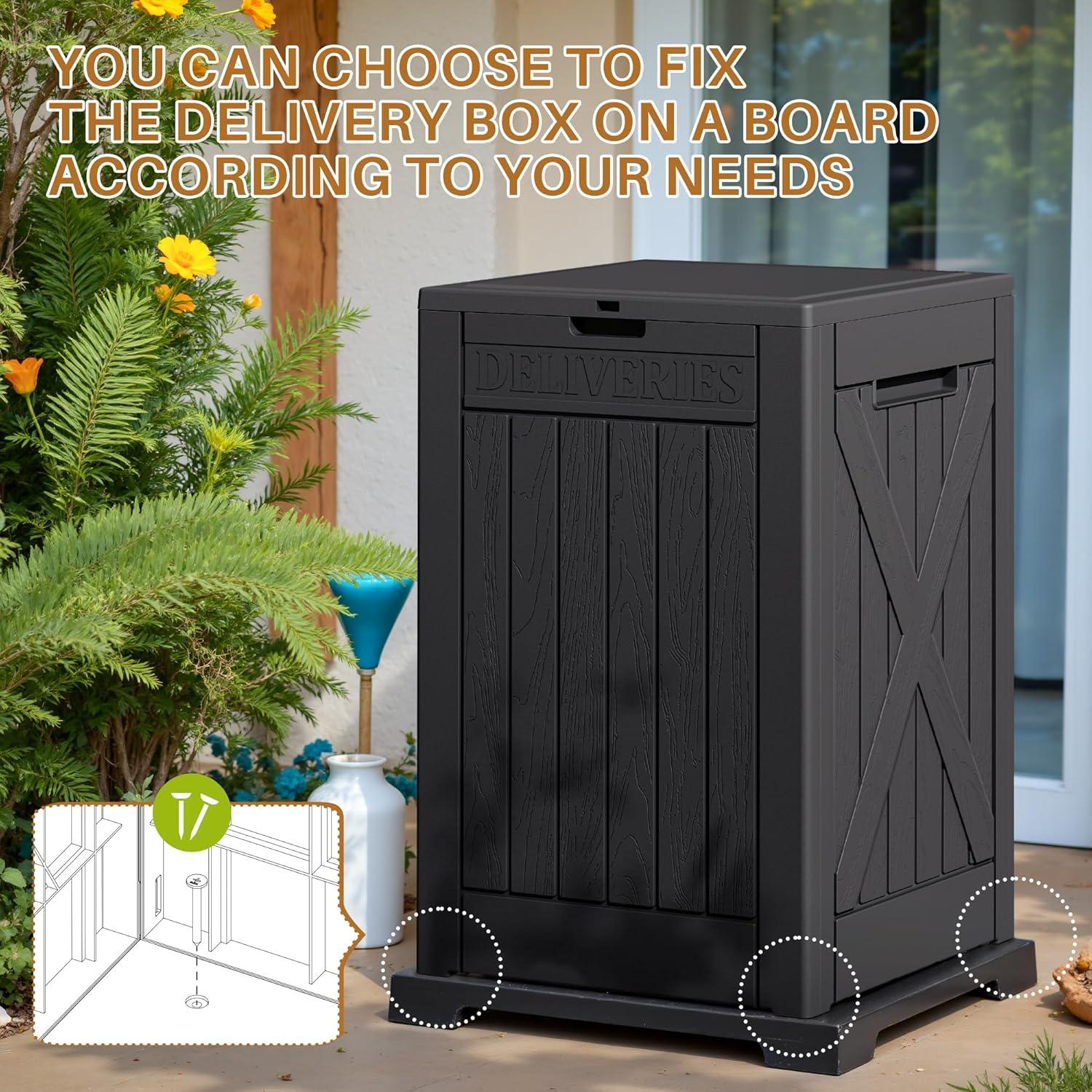 Caja de Entrega a Prueba de Agua Devoko 48 Galones Negra