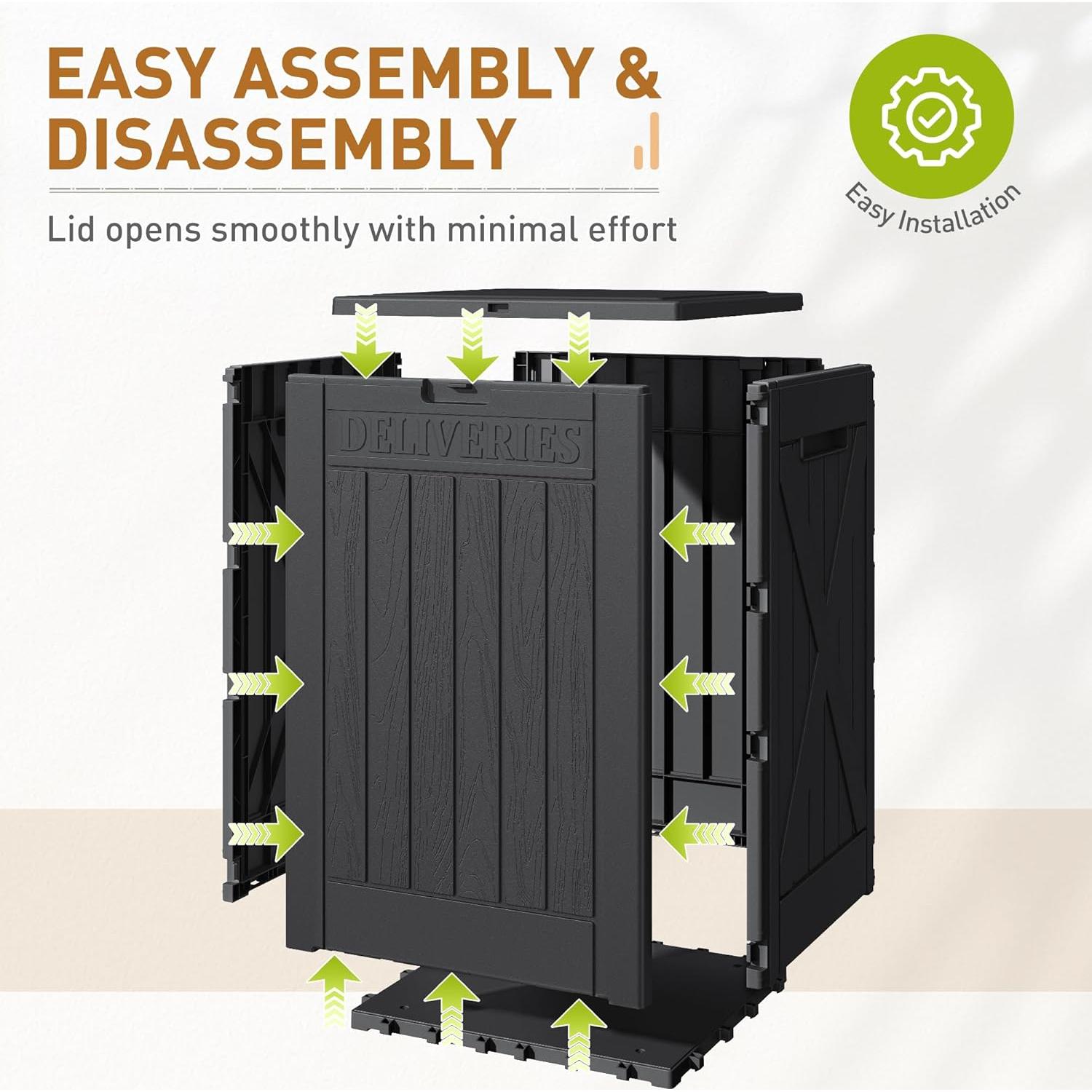 Caja de Entrega a Prueba de Agua Devoko 48 Galones Negra