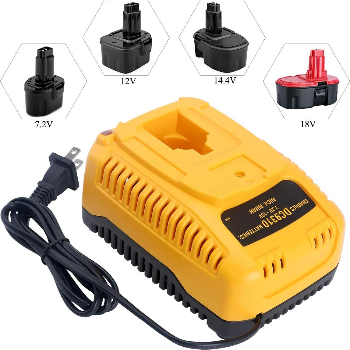 Cargador Rápido Qbmel DC9310 para Baterías DEWALT 7.2V-18V