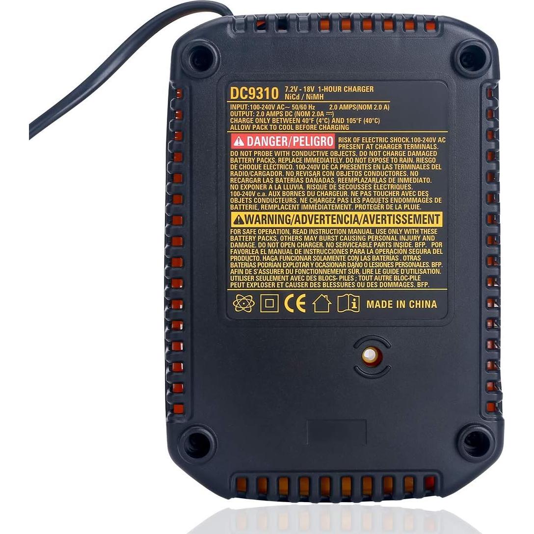 Cargador Rápido Qbmel DC9310 para Baterías DEWALT 7.2V-18V