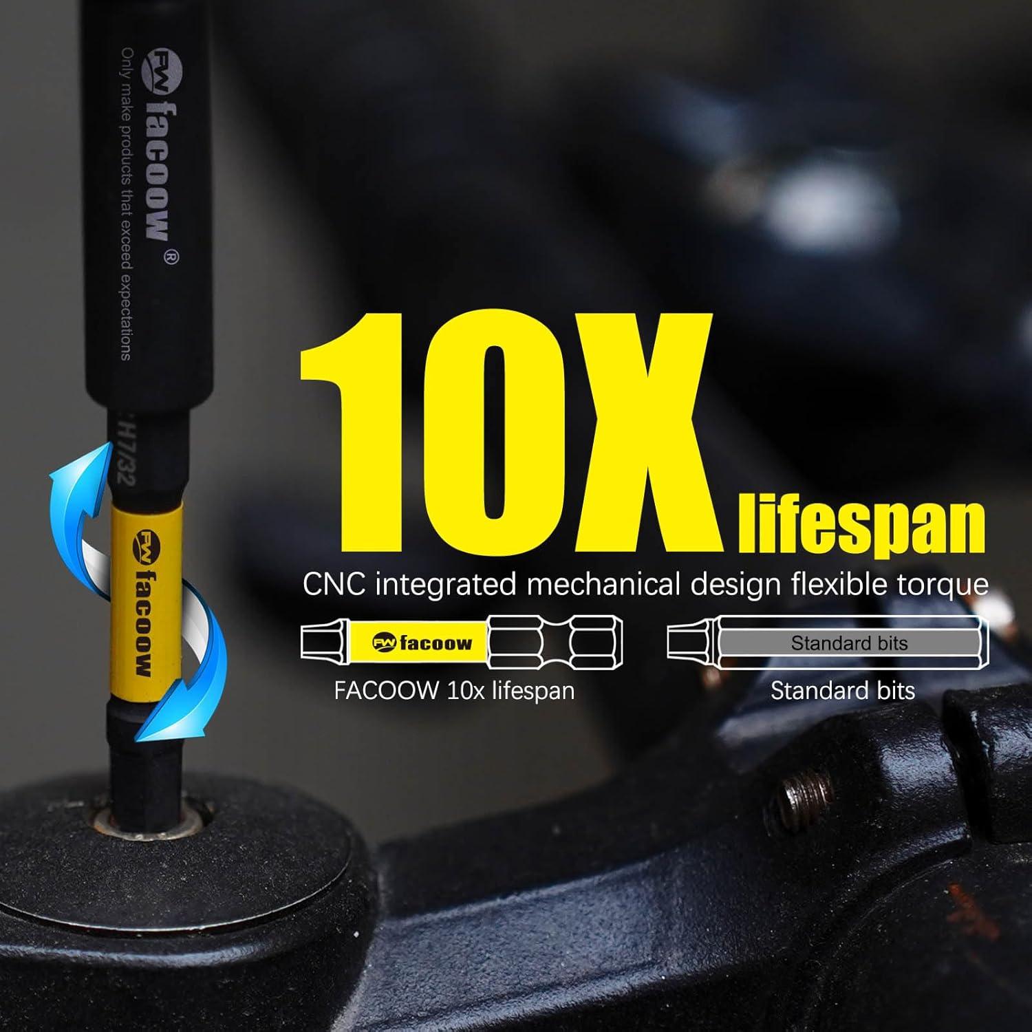 Juego de Puntas Hexagonales Facoow 21 Piezas Acero S2