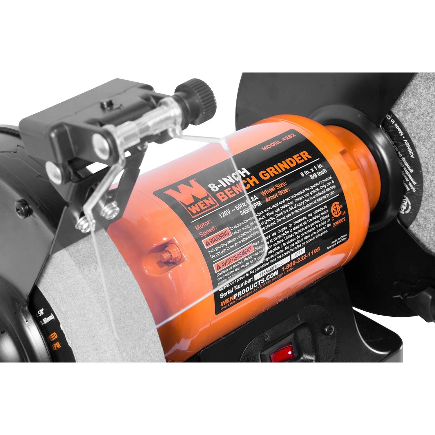 Esmeril de Banco WEN BG4282 8" 4.8A con Rueda Mercer 183020