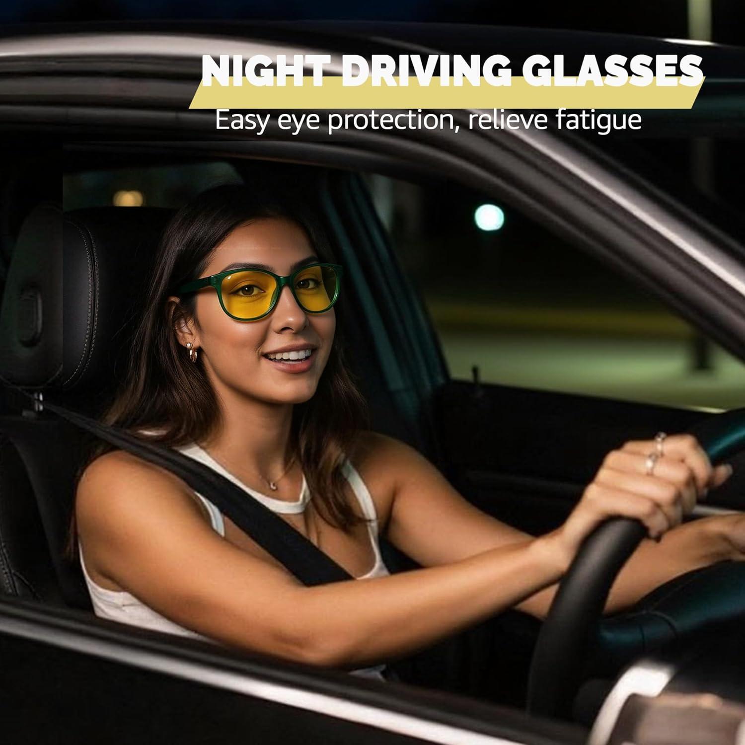 Gafas de Conducción Nocturna SIPHEW para Mujeres - Lente Amarillo Polarizado