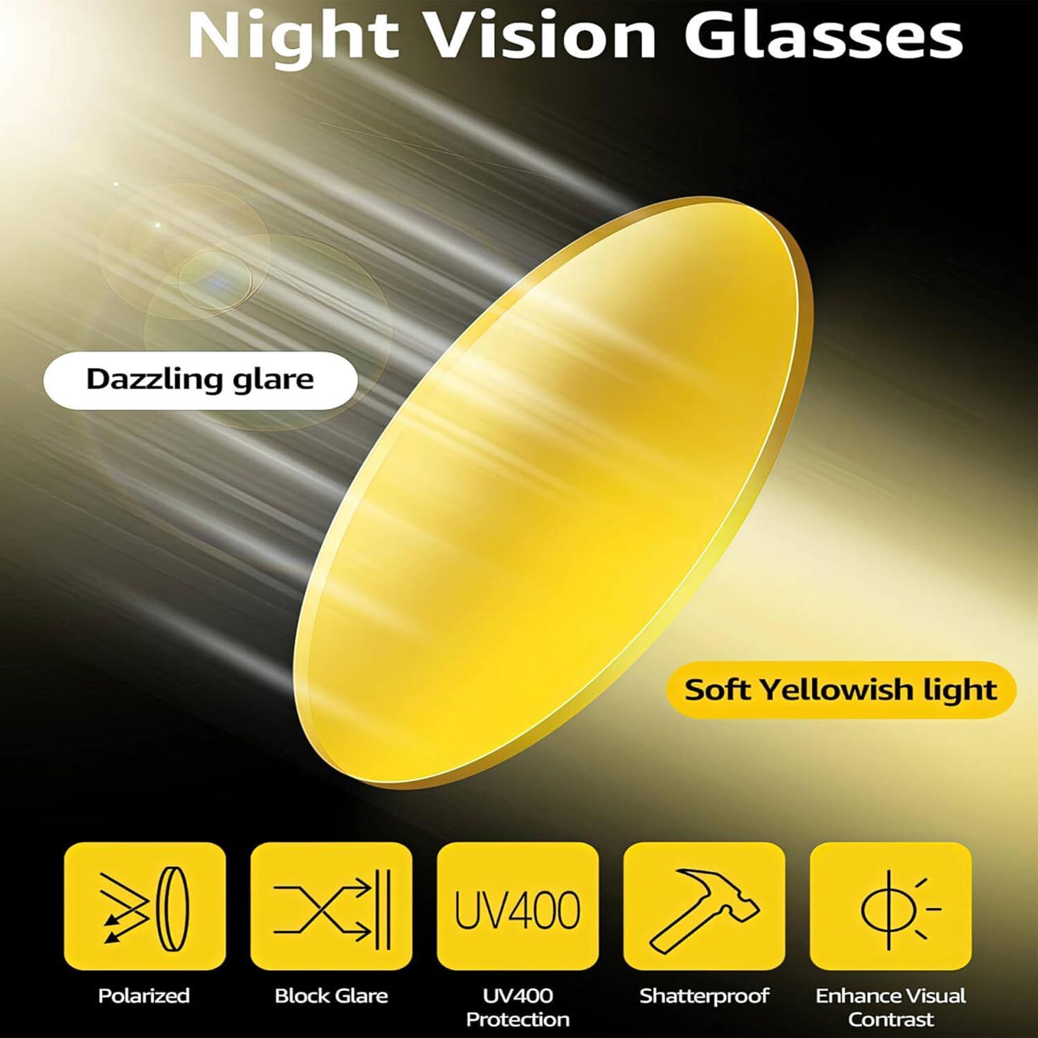 Gafas de Conducción Nocturna SIPHEW para Mujeres - Lente Amarillo Polarizado