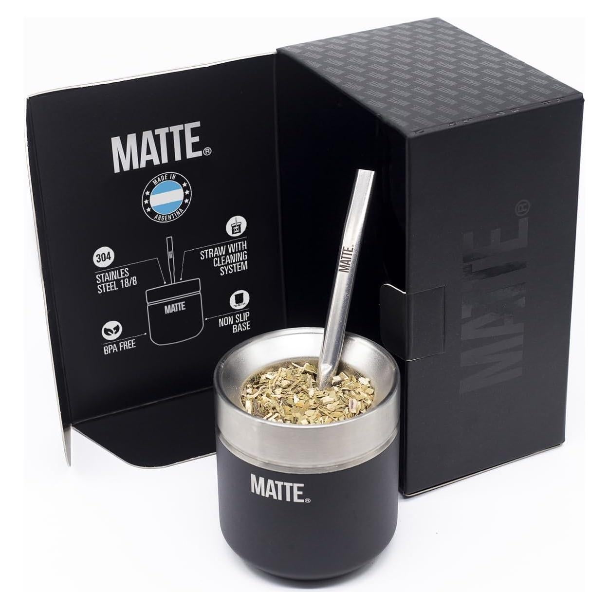 Juego de Yerba Mate Matte 6.5 oz - Caja Premium Antideslizante