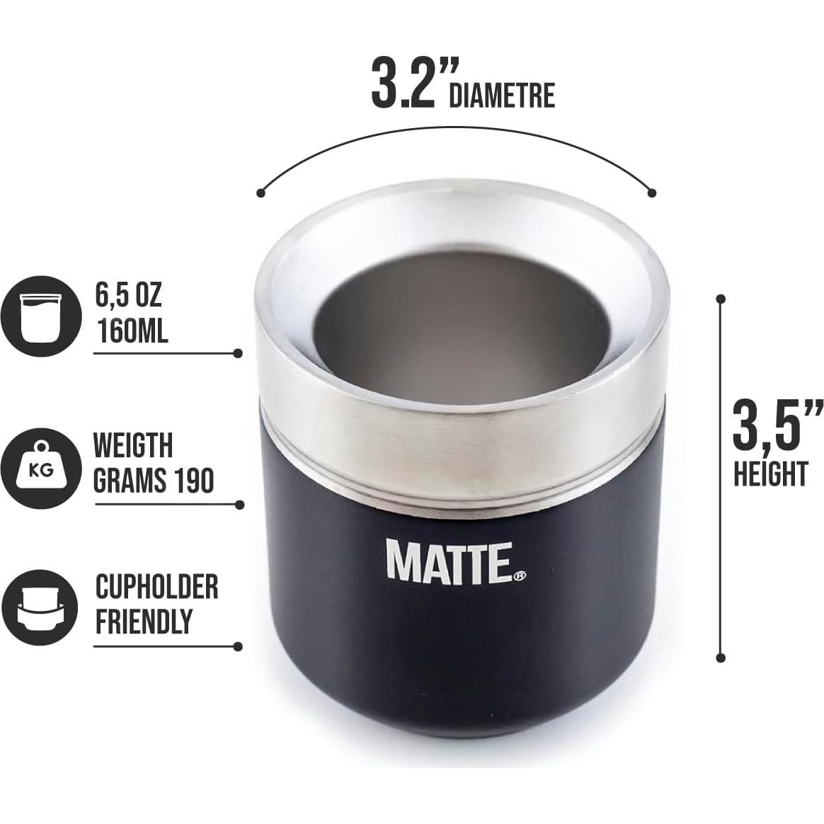 Juego de Yerba Mate Matte 6.5 oz - Caja Premium Antideslizante